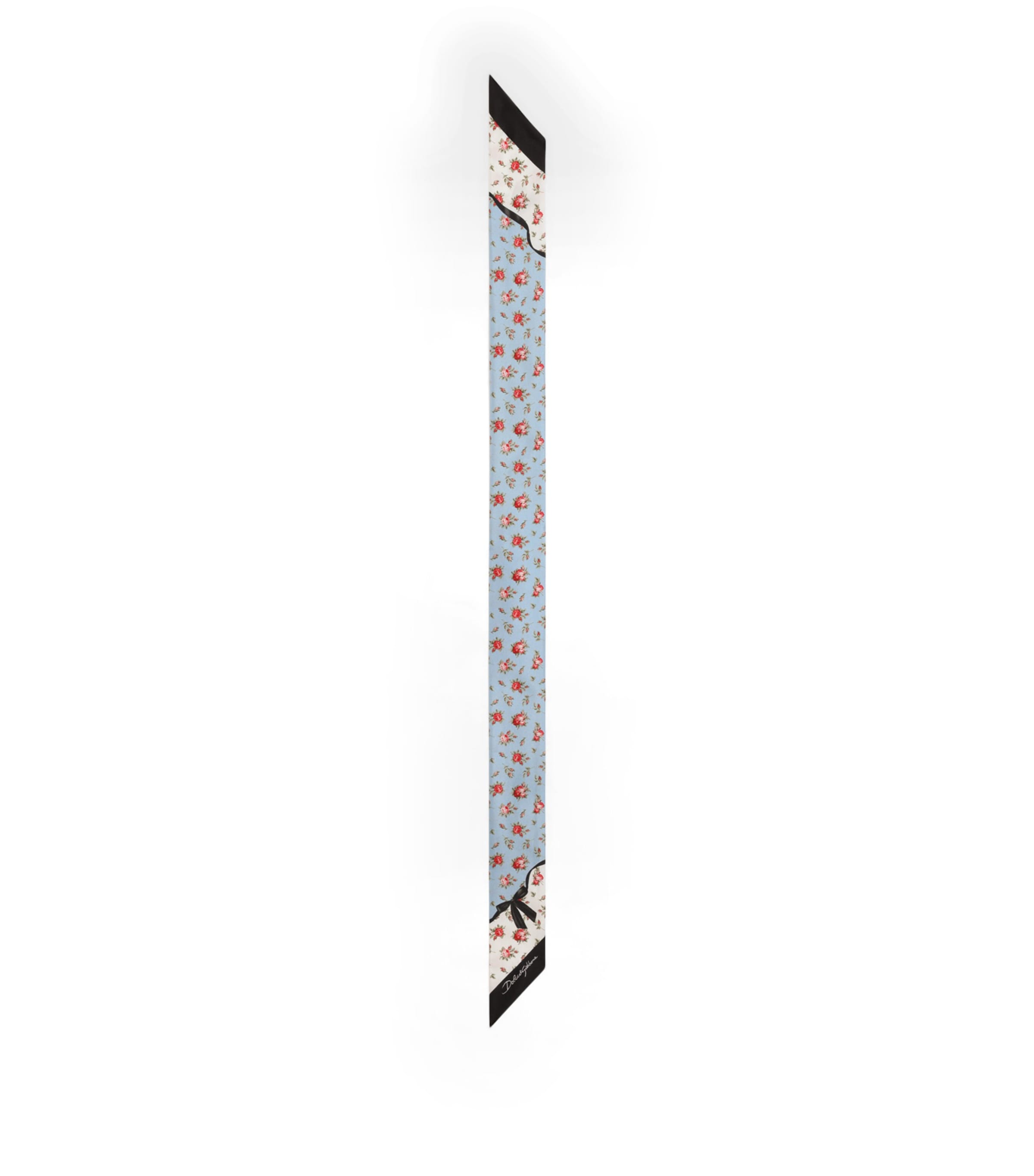 Dolce&Gabbana Silk Floral Skinny Scarf Rose Image 1