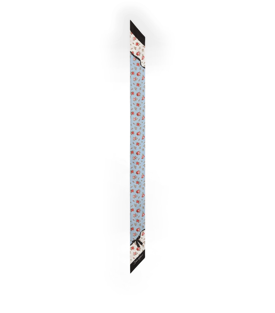 Dolce&Gabbana Silk Floral Skinny Scarf Rose Image 1