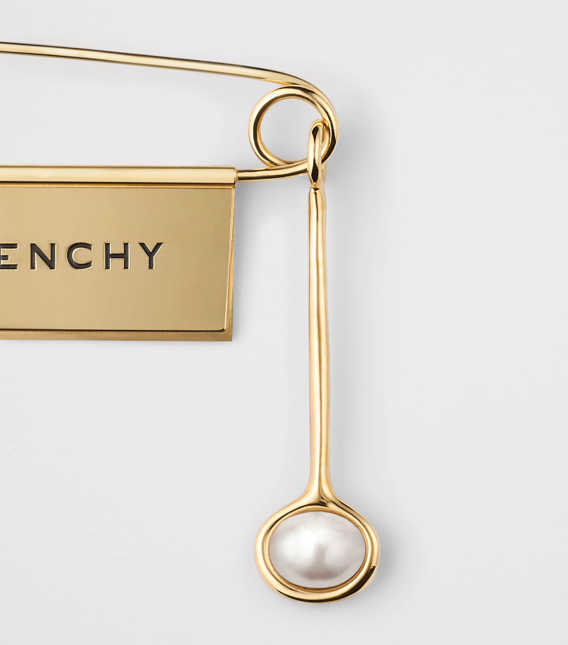 Givenchy Safety Pin Logo Brooch Image 3