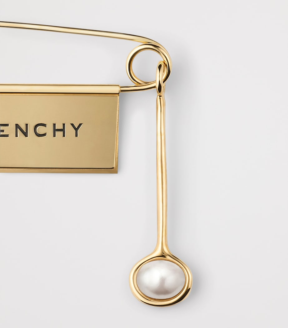 Givenchy Safety Pin Logo Brooch Image 3