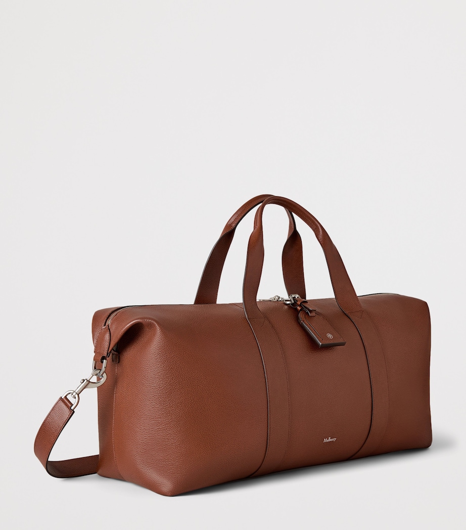 Medium Leather Heritage Clipper Holdall OAK Image 2