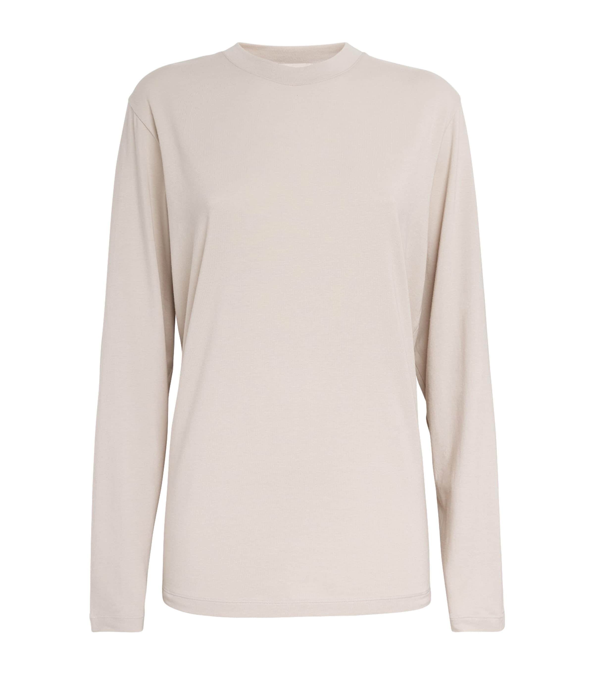 Shop Skims Long-sleeve Boyfriend T-shirt In Neutral