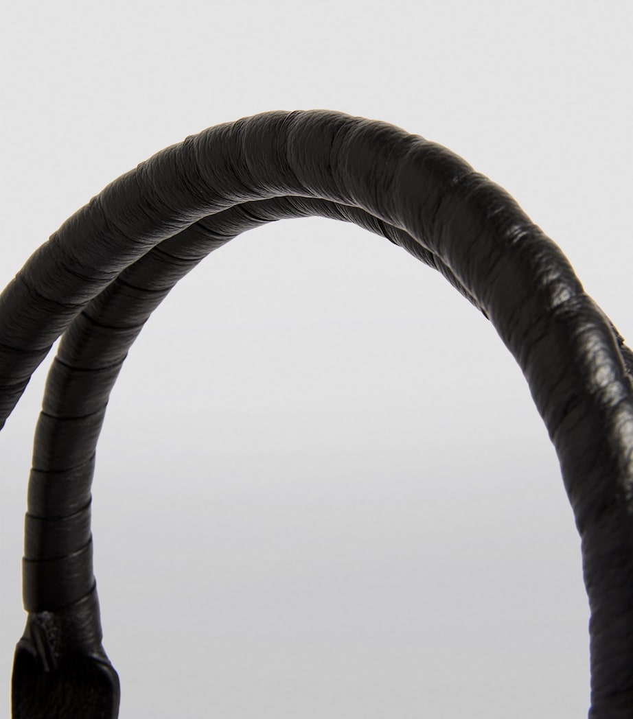 Leather Marcie Top-Handle Bag CARRY BLACK Image 3