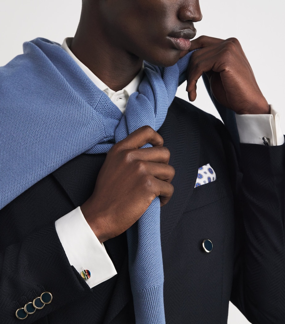 Signature Stripe Button Cufflinks MULTICOLOUR Image 5