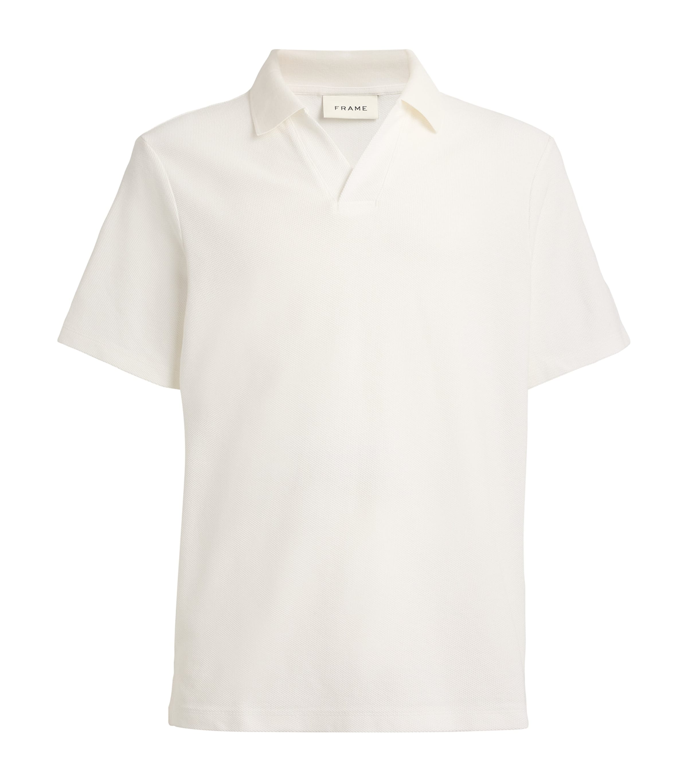 Frame Open-collar Polo Shirt In Ivory