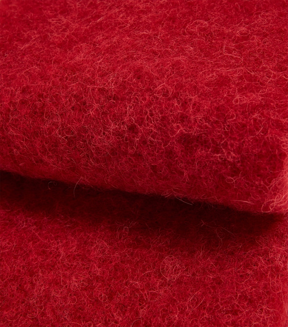Mohair-Wool-Blend Carro Scarf 480 DARK RED Image 3