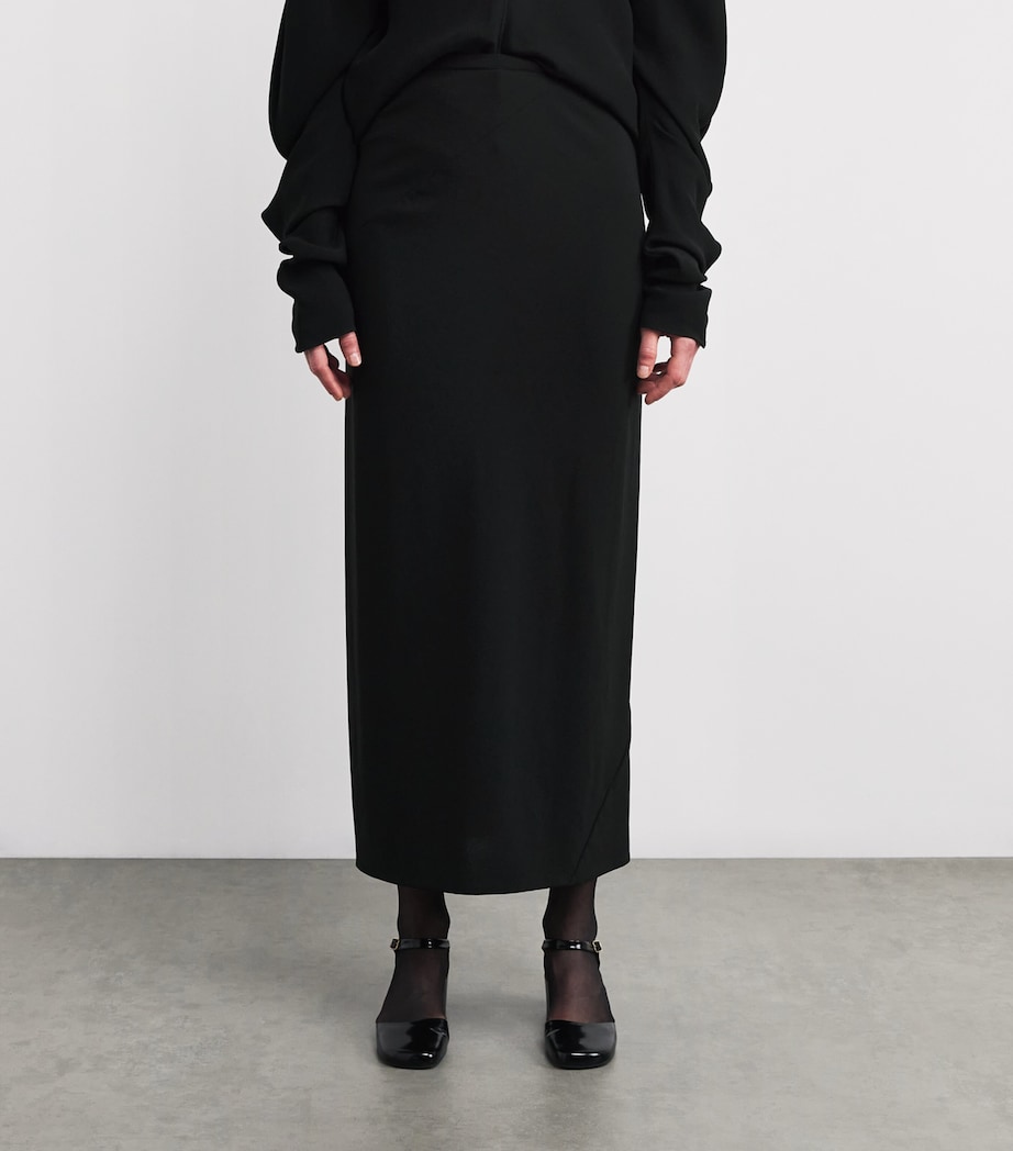 Aurelina Wool Pencil Skirt BLACK Image 3