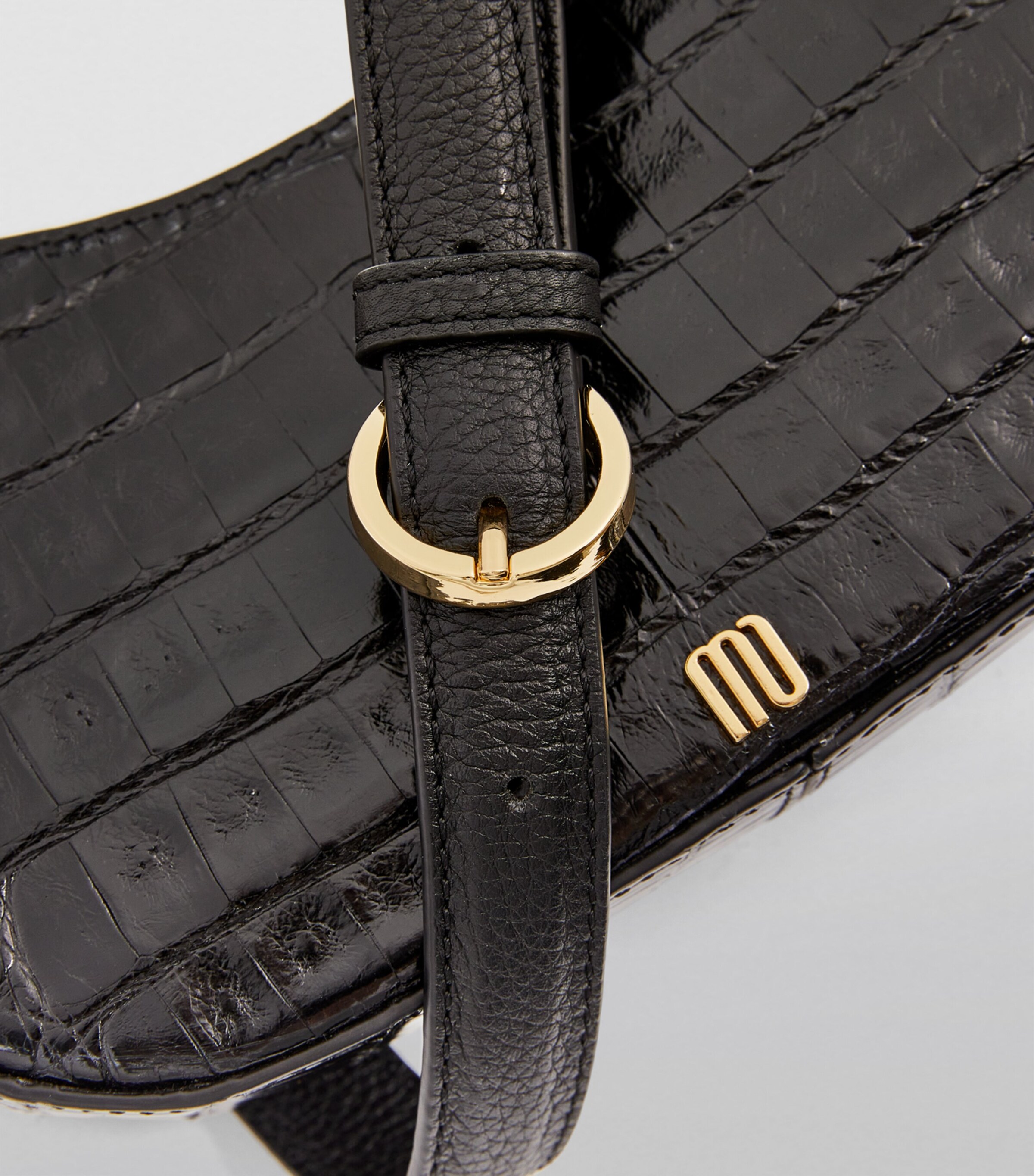 Maria Oliver Small Crocodile Mia Shoulder Bag Black Bk Image 6