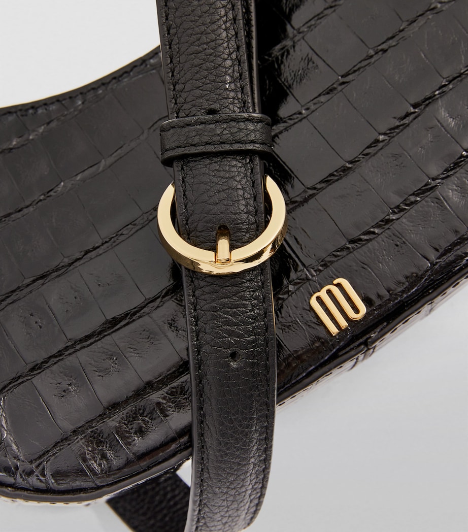 Maria Oliver Small Crocodile Mia Shoulder Bag Black Bk Image 6