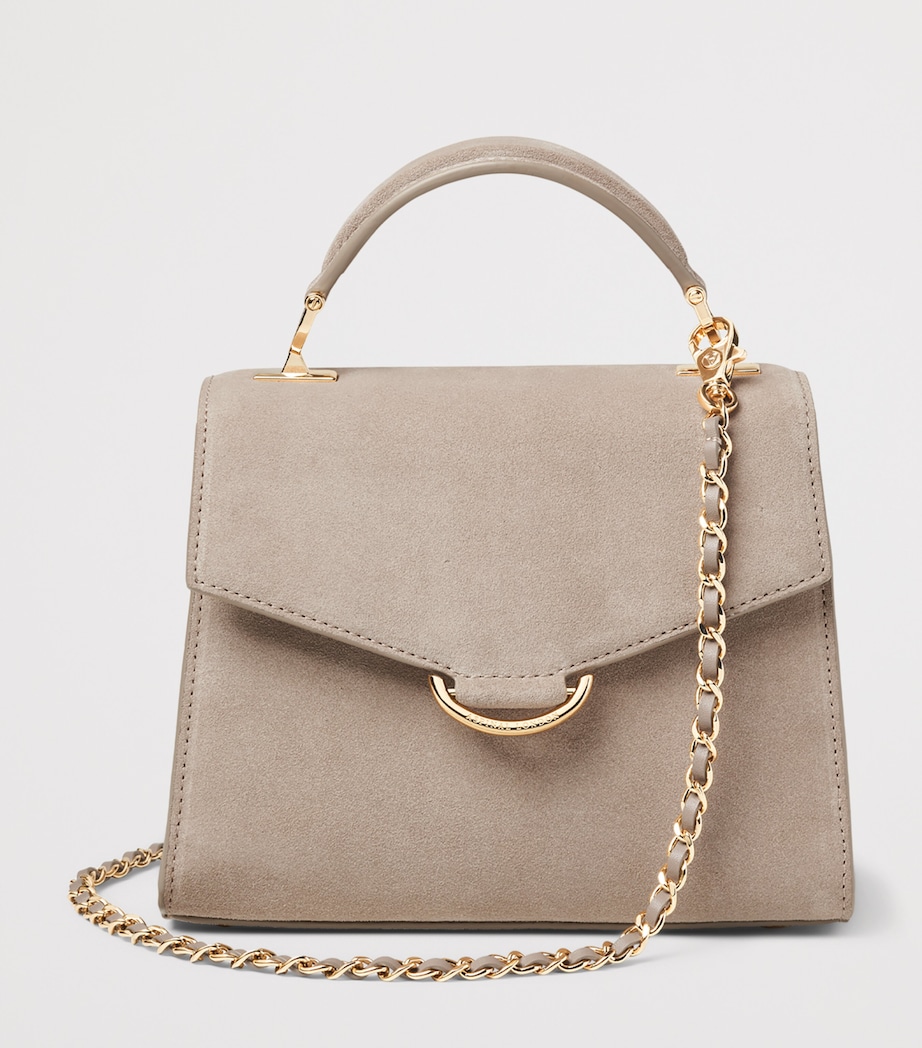 Aspinal Of London Midi Suede Mayfair 3 Top-Handle Bag Moleskin Image 2