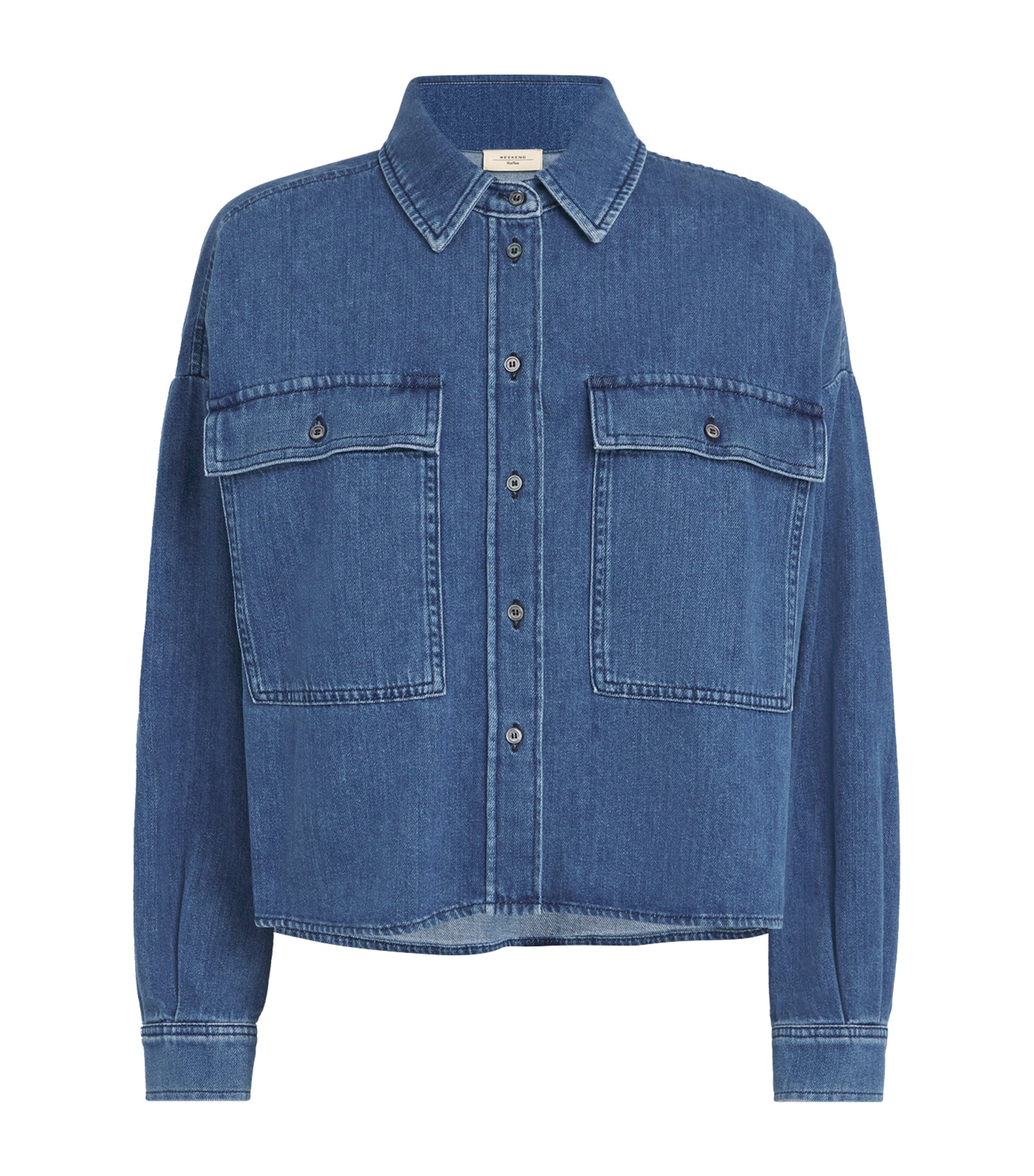 WEEKEND MAX MARA DENIM CROPPED SHIRT