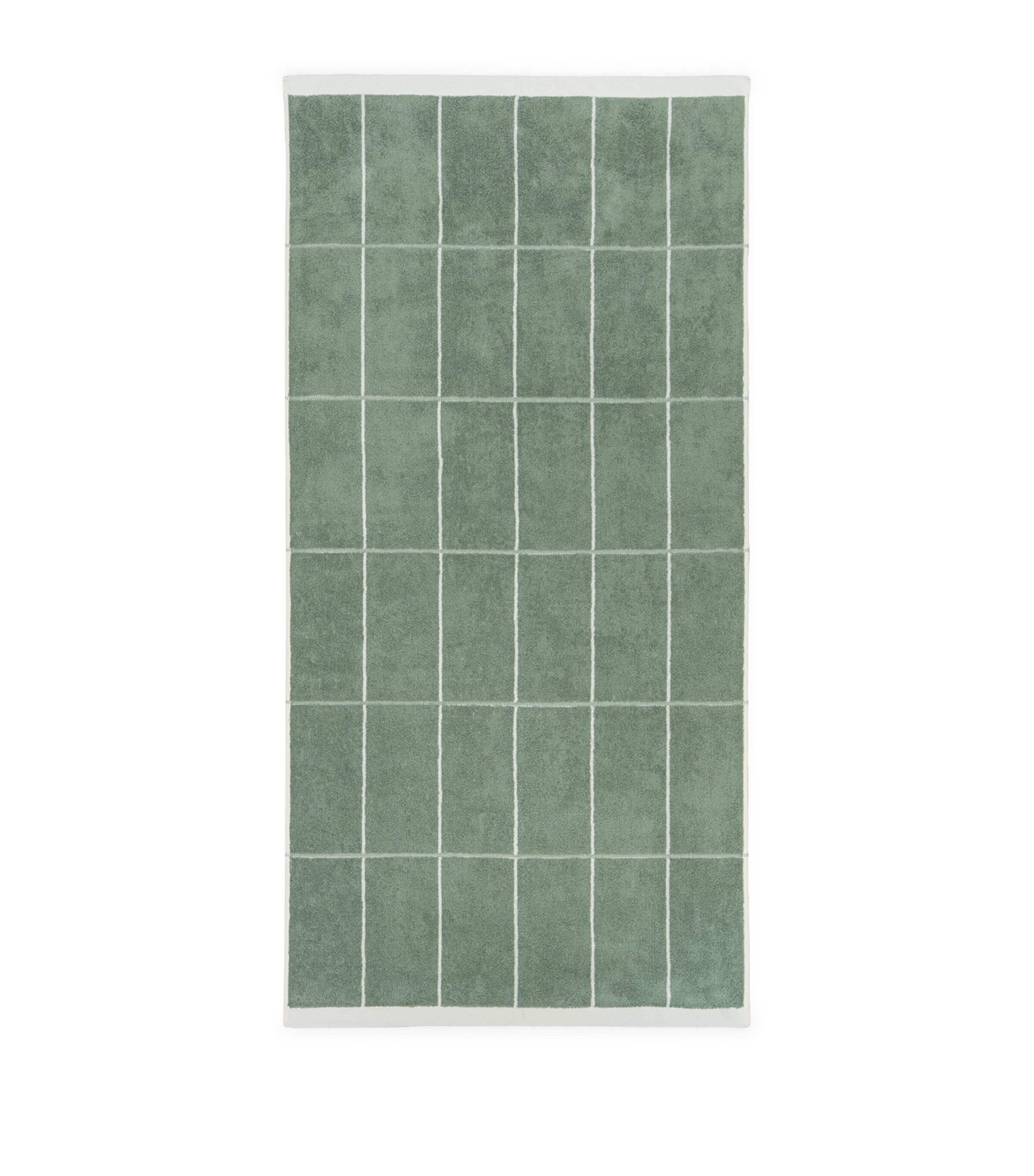 Check Bethel Bath Towel (40cm x 170cm) SAGE / CHALK Image 2