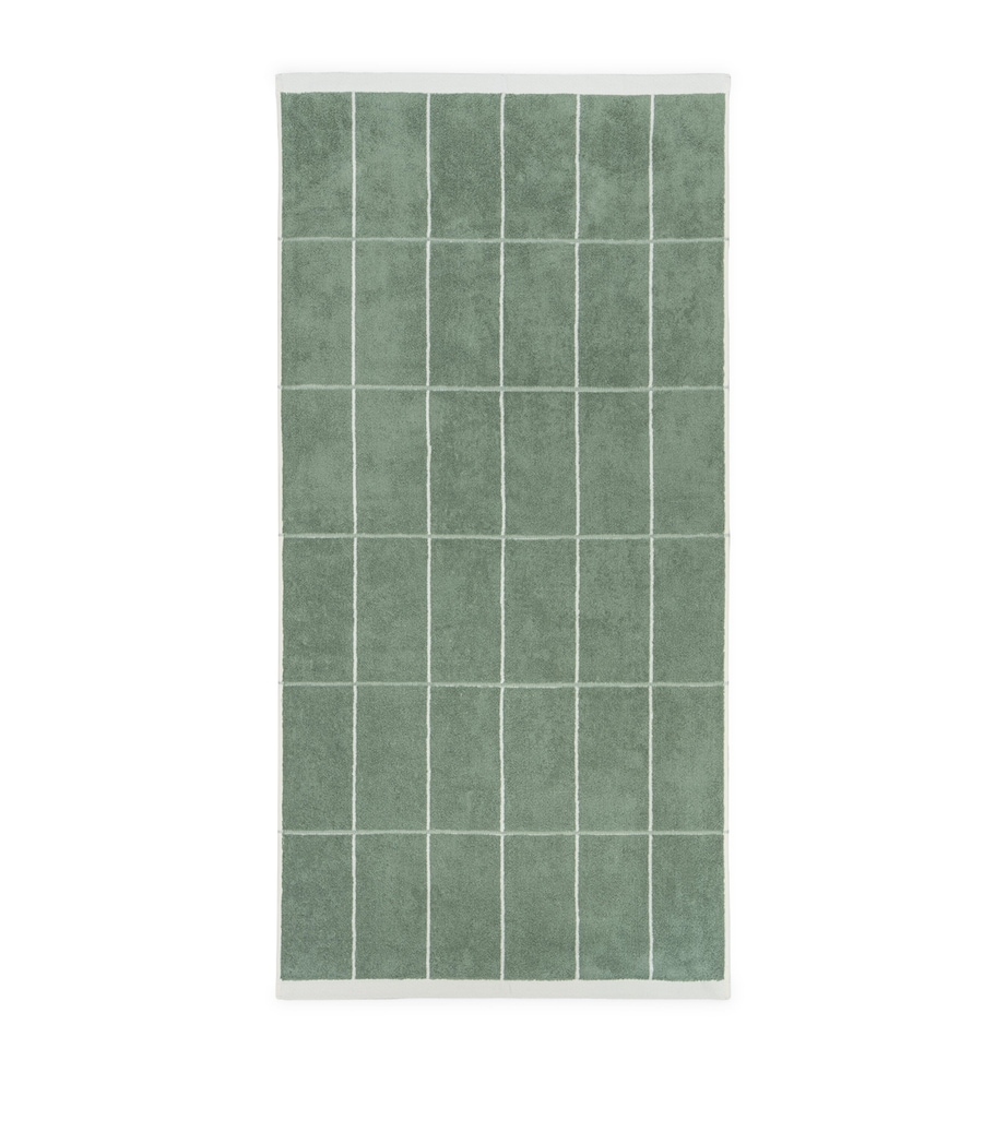 Check Bethel Bath Towel (40cm x 170cm) SAGE / CHALK Image 2