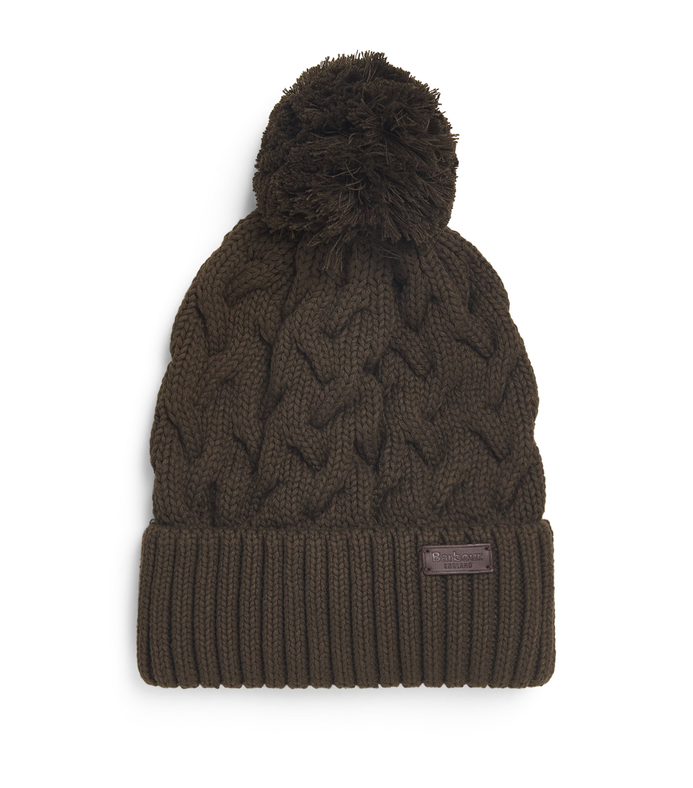 Barbour Cable-knit Gainford Beanie In Green