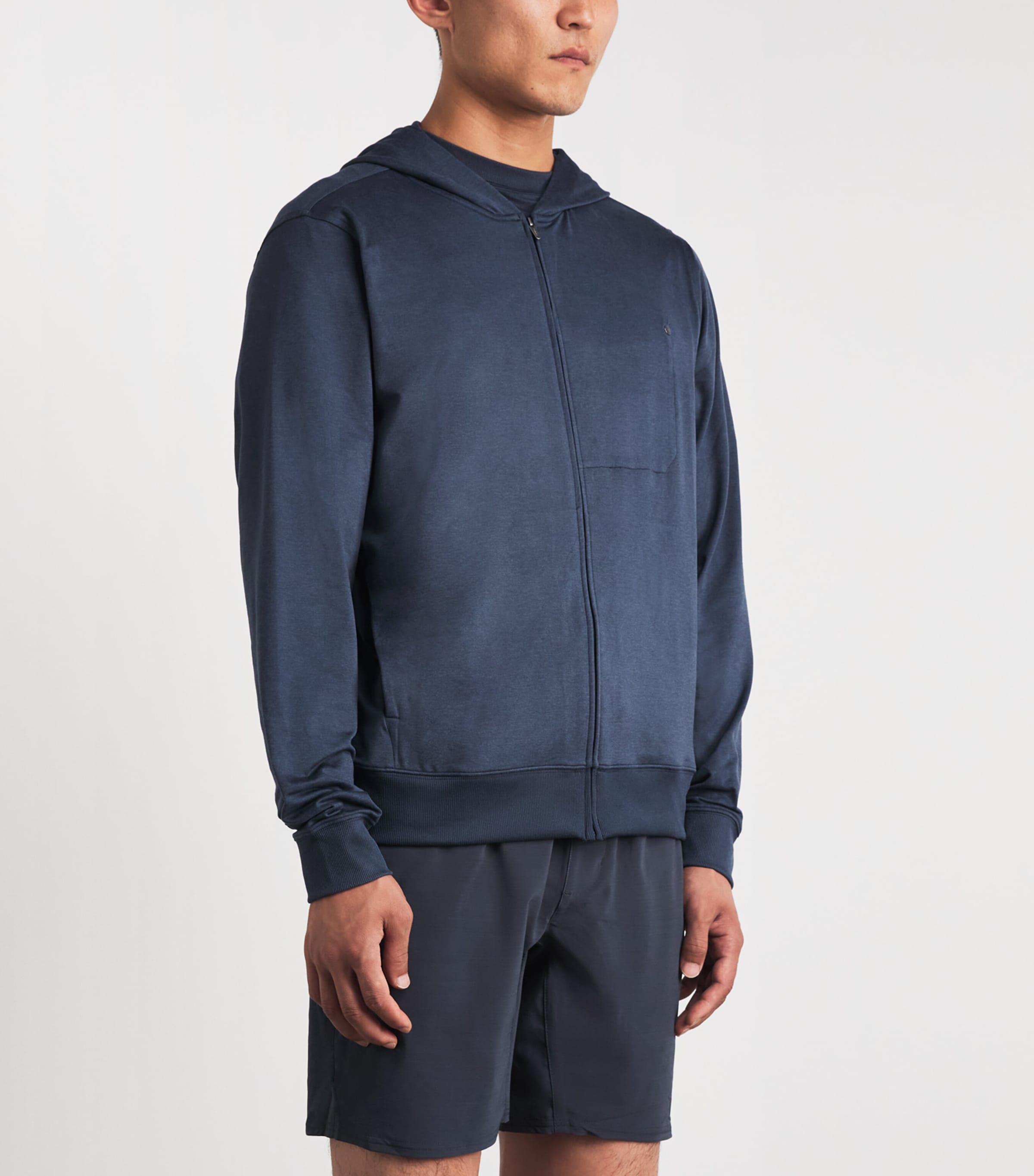 VUORI Mens Zip-Up Ponto Hoodie Haz Azure Heath Image 4