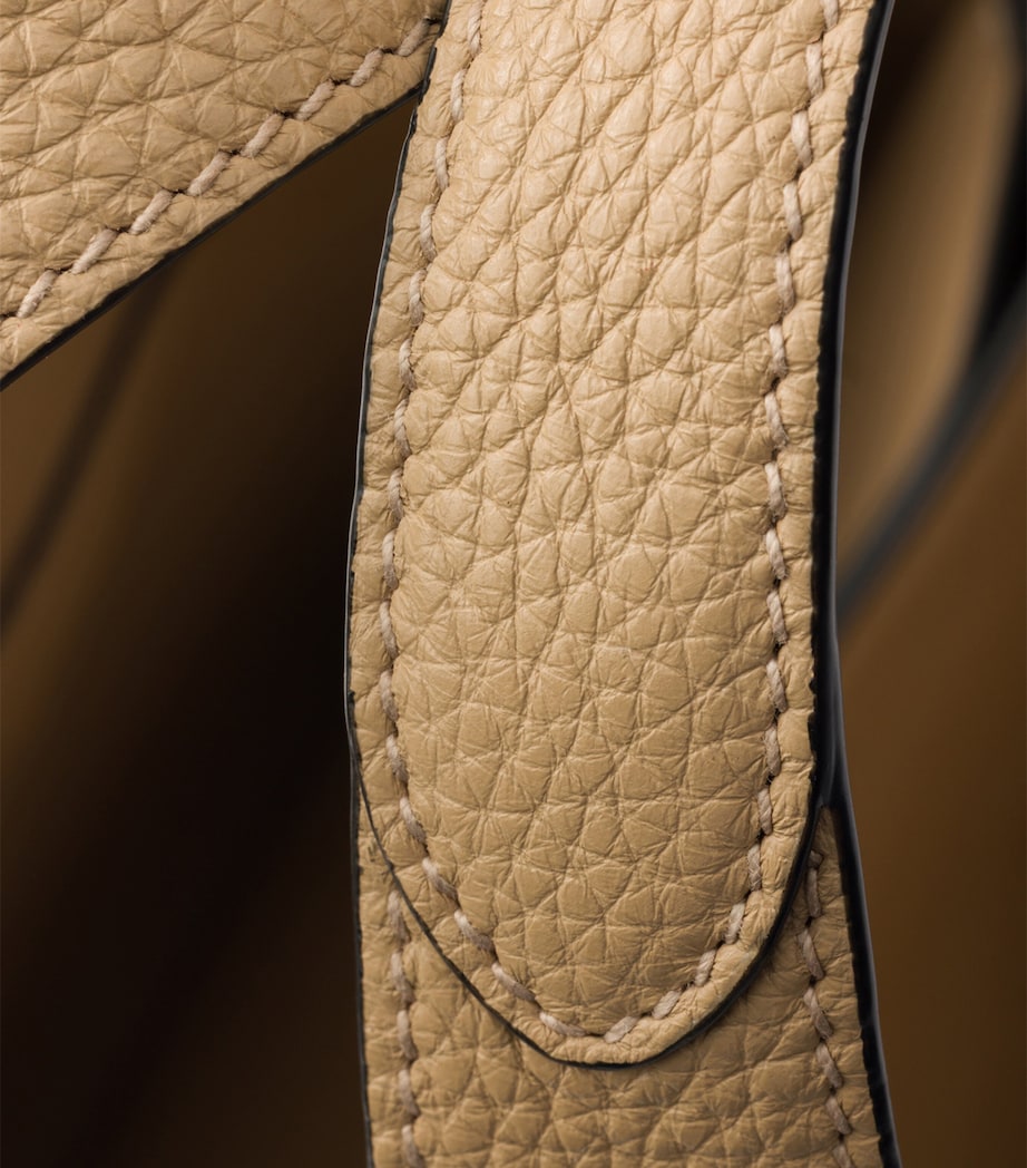 Prada Small Leather Tote Bag Neutral Image 8