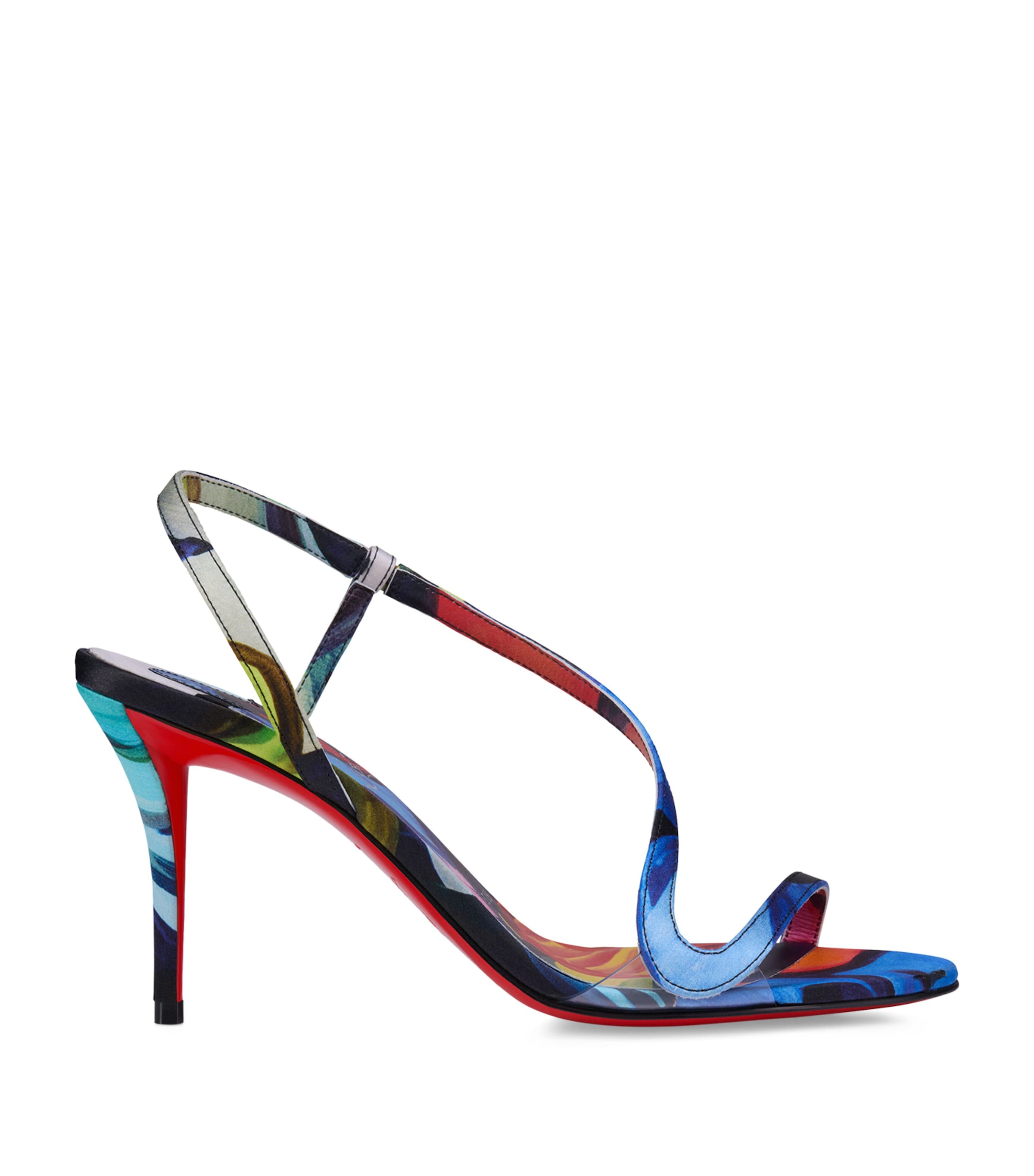 Christian Louboutin Rosa Z Silk Floral Heeled Sandals 80 In Multi