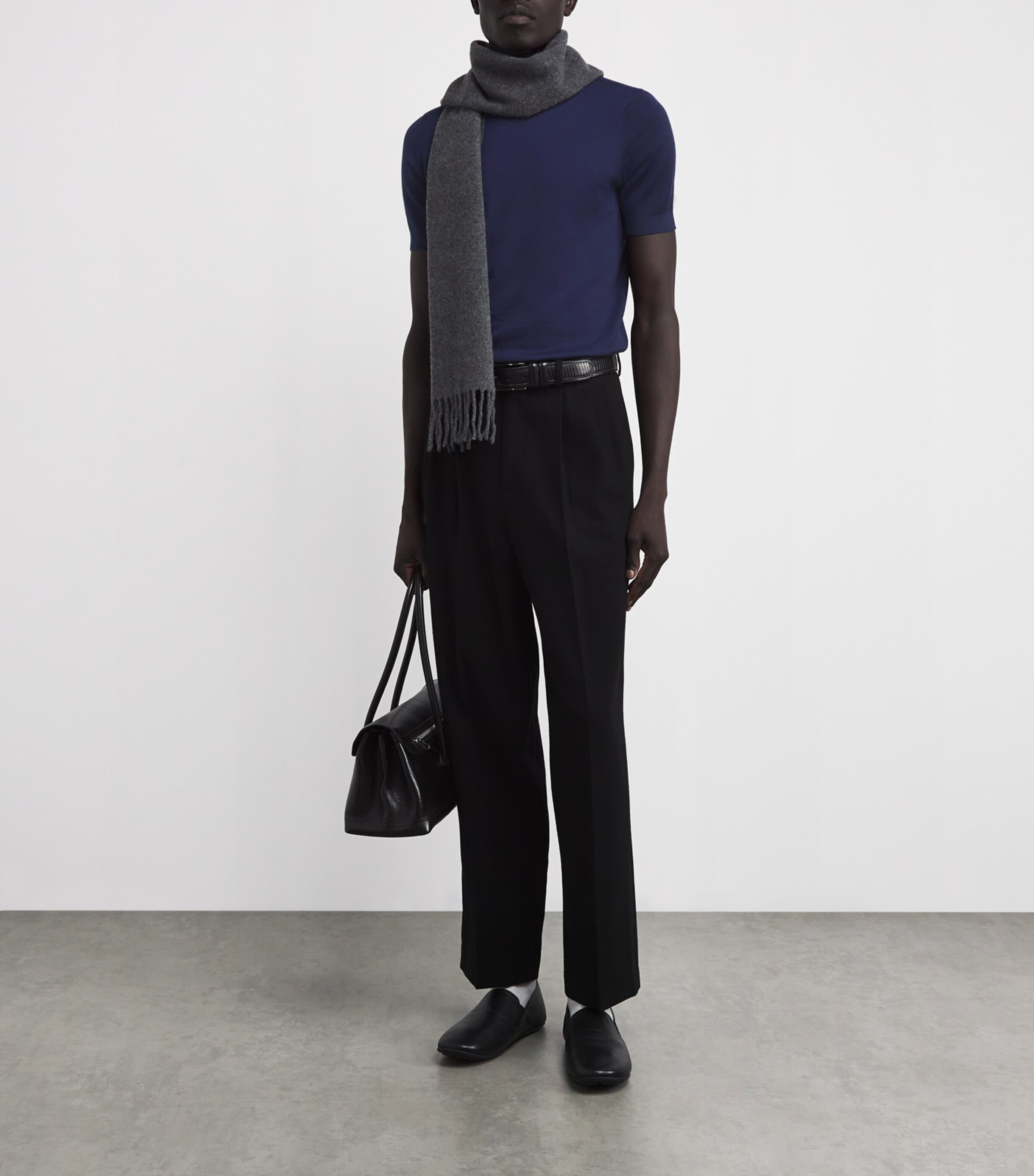 Cashmere-Silk T-Shirt 46237 DARK BLUE Image 2