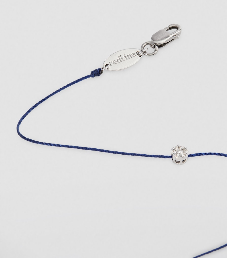 White Gold and Diamond Illusion Bracelet WG 54 NAVY THREAD Image 5