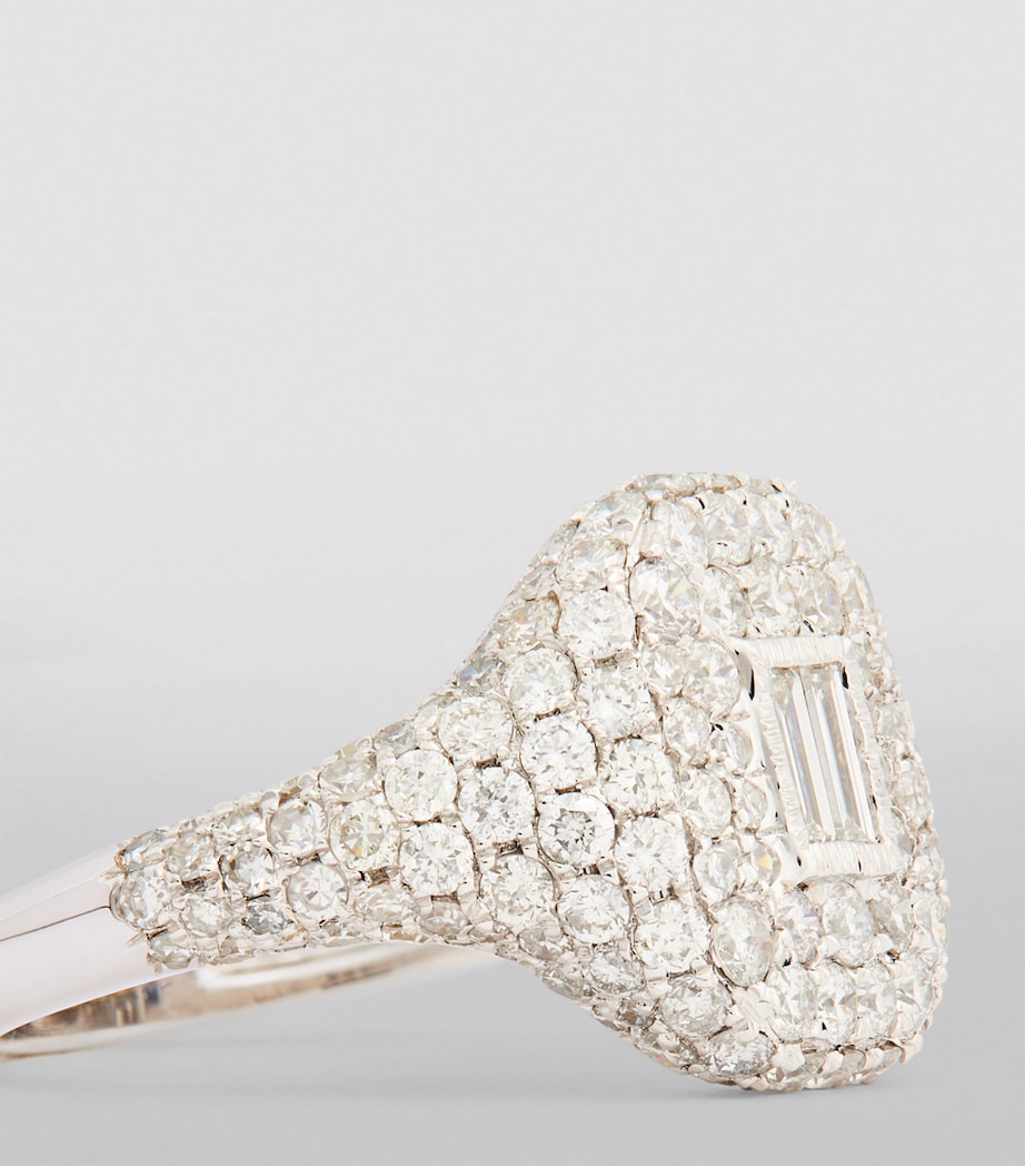 White Gold and Diamond Pinky Ring WHITE GOLD Image 6