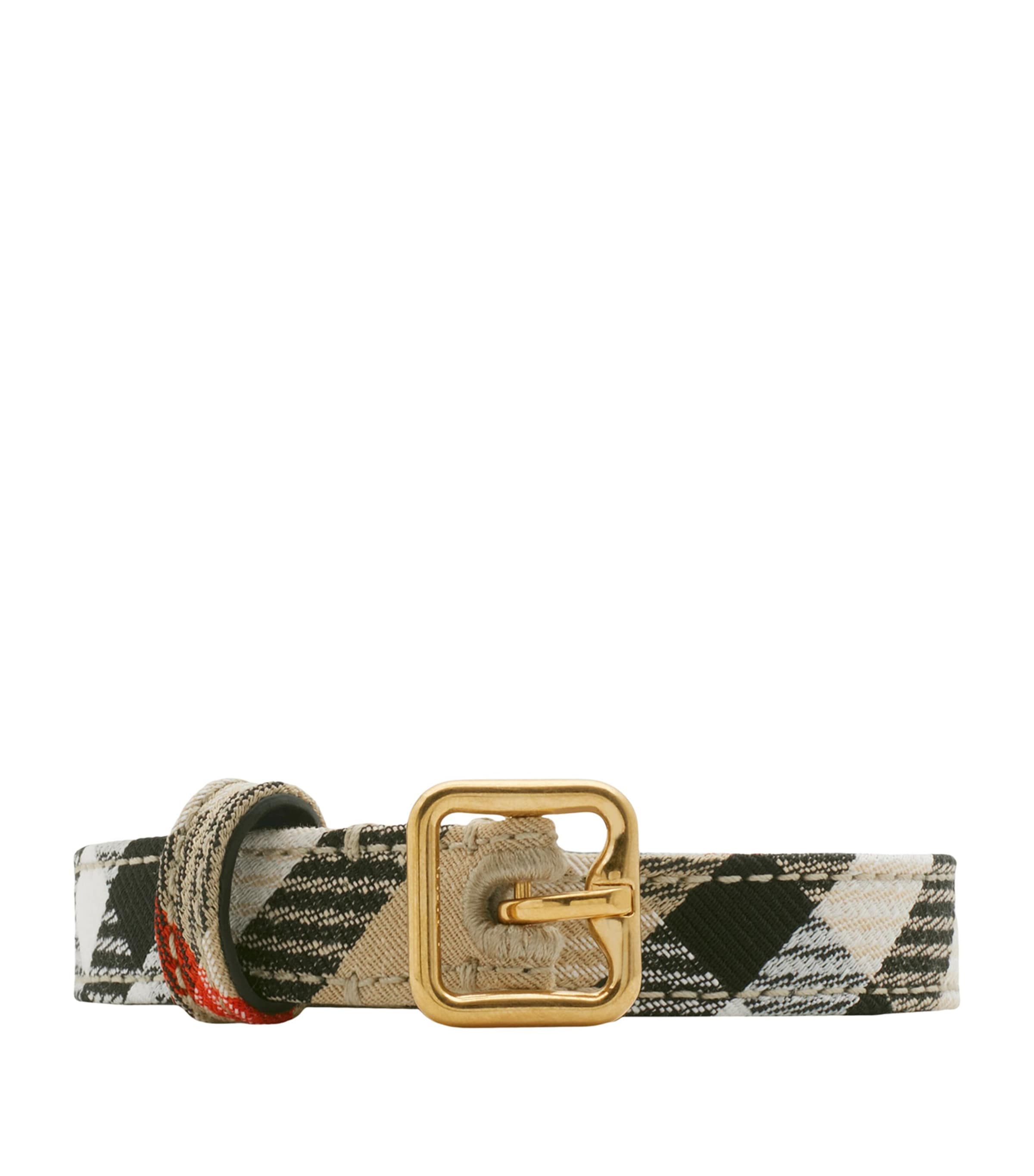 Burberry Thin Check B Buckle Belt In Sand