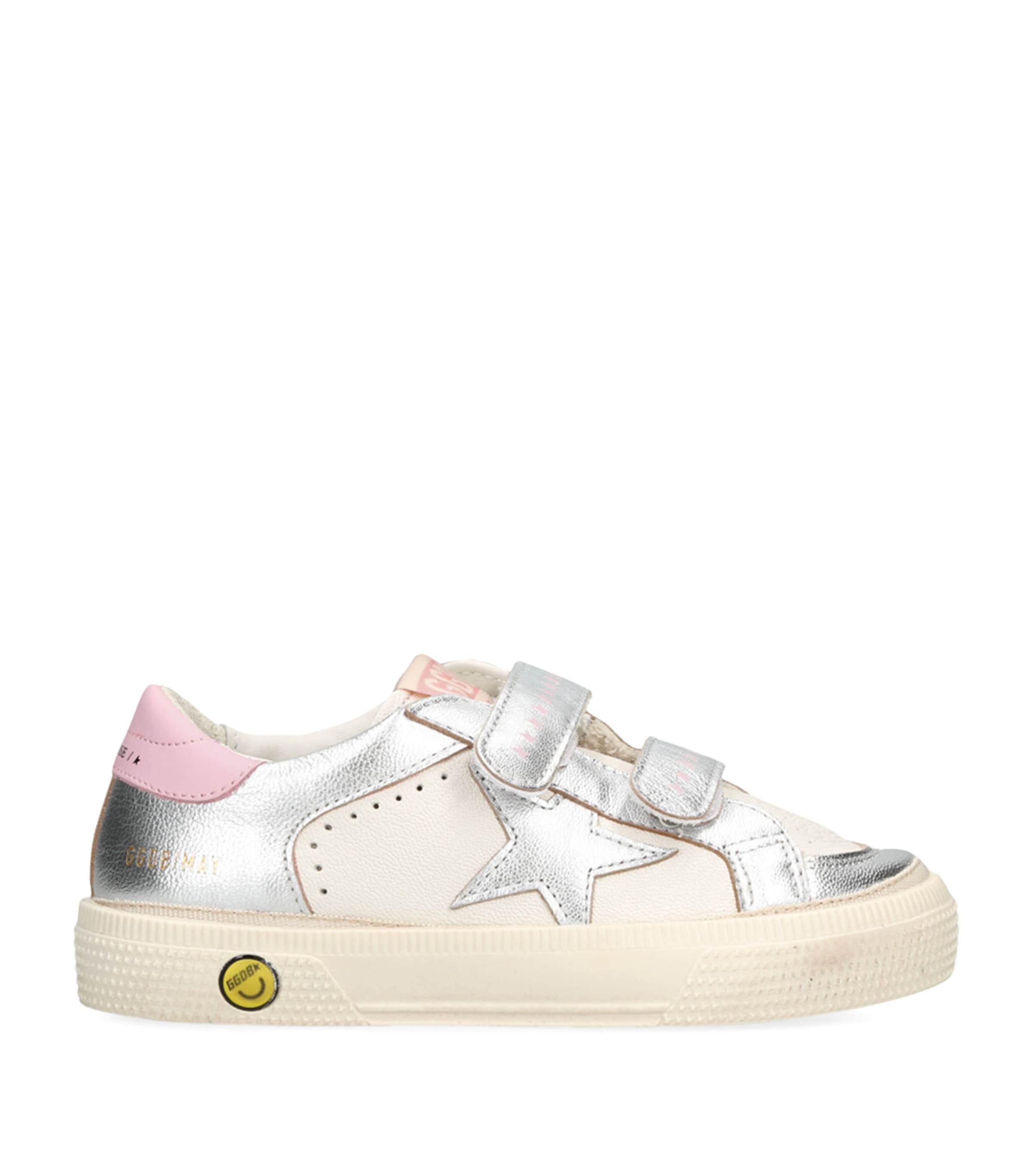 Golden Goose May School Sneakers In Silver