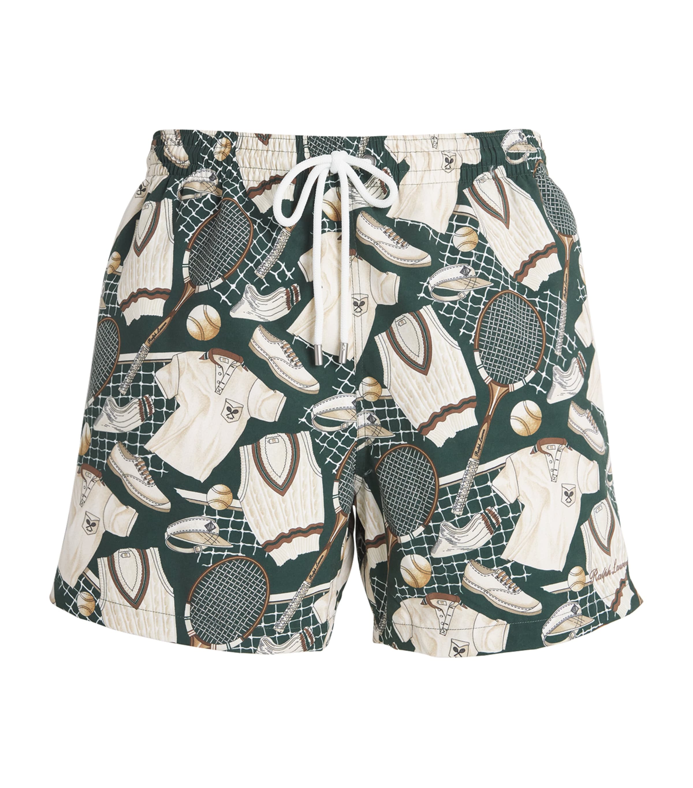 Ralph Lauren Purple Label Mens Tennis Print Amalfi Swim Shorts Green Multi Image 1