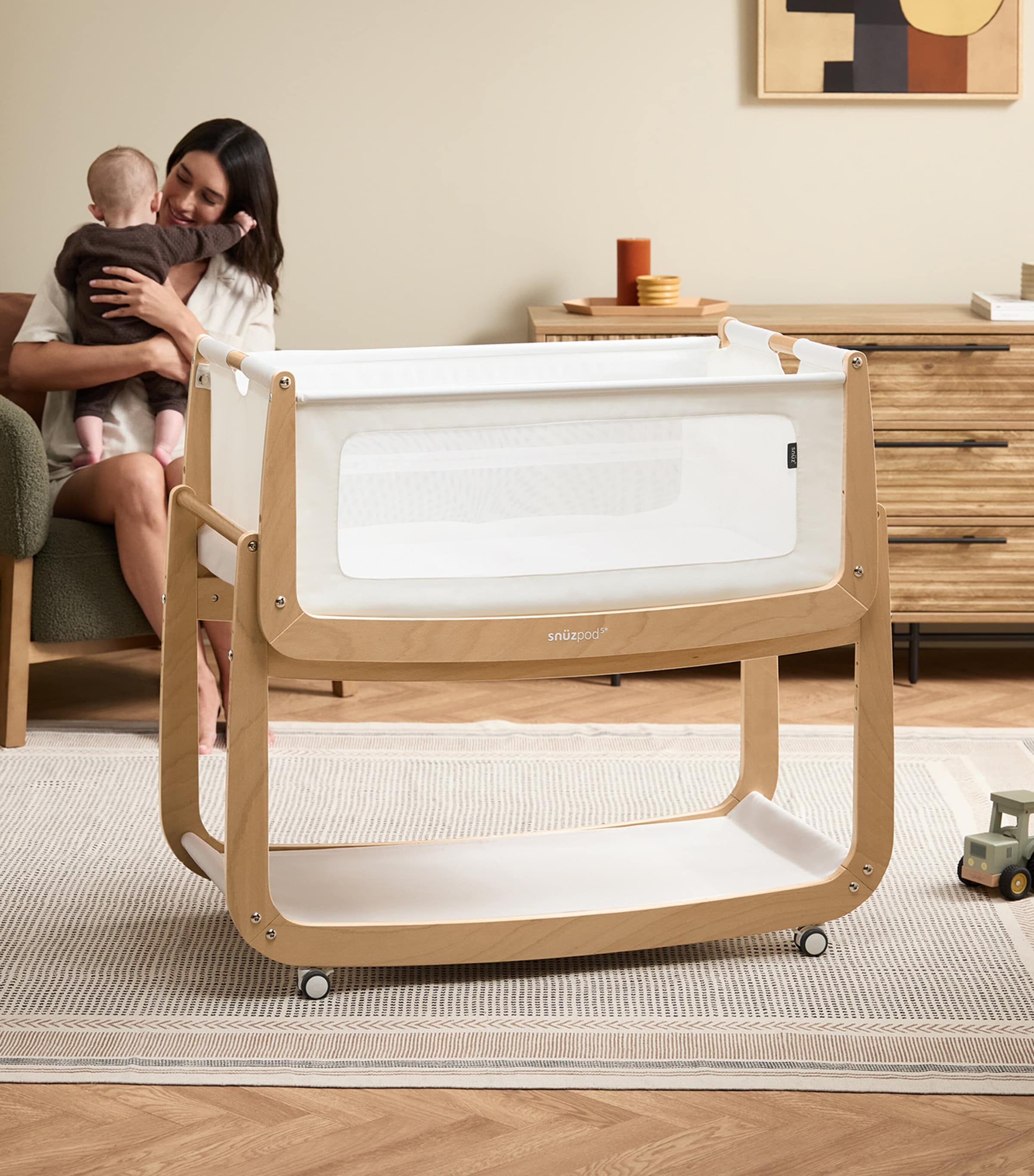 SnüzPod 5 Bedside Crib NATURAL Image 6