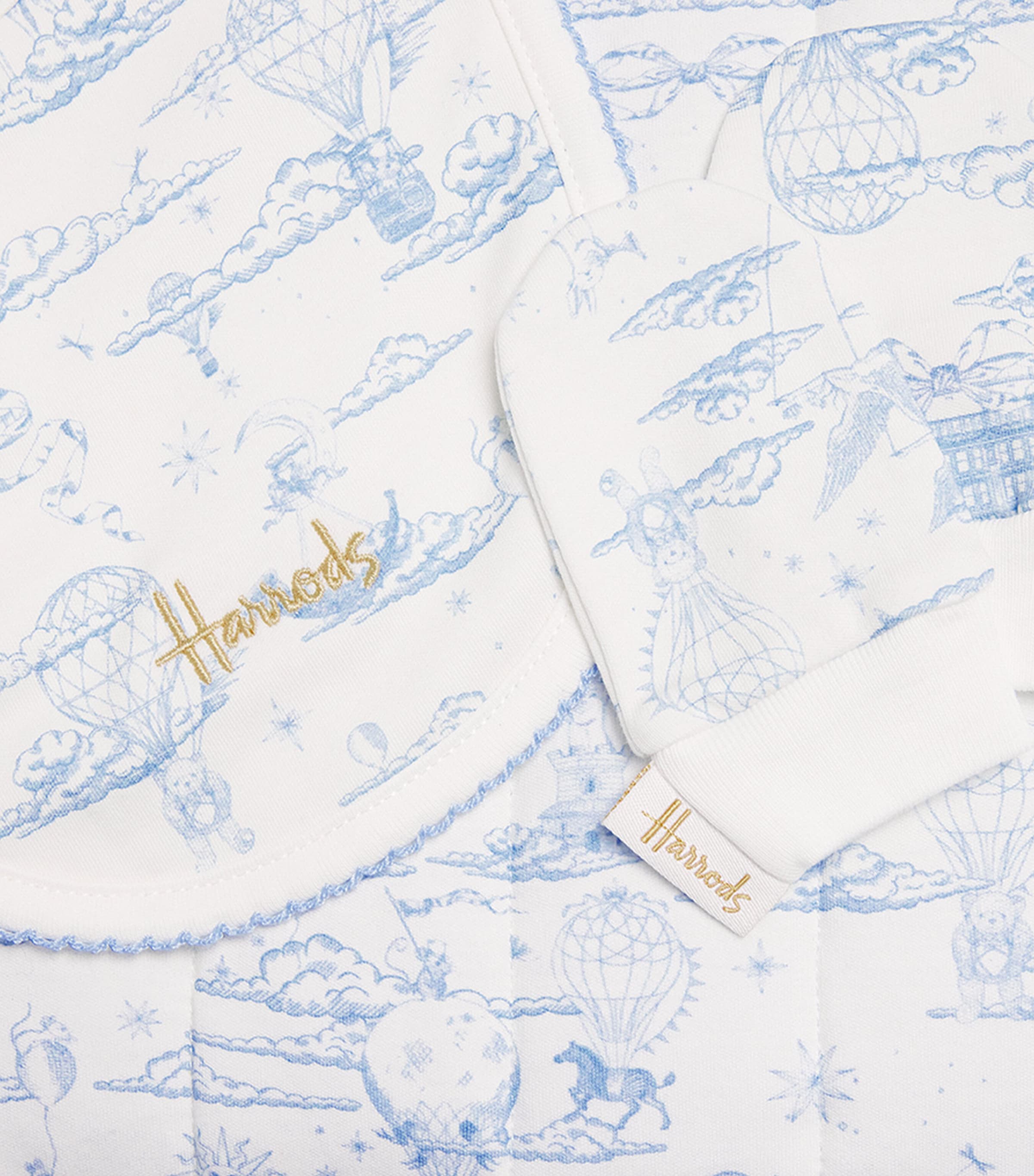 Cotton Jersey Balloon Baby Gift Set (0-18 Months) BLUE Image 3