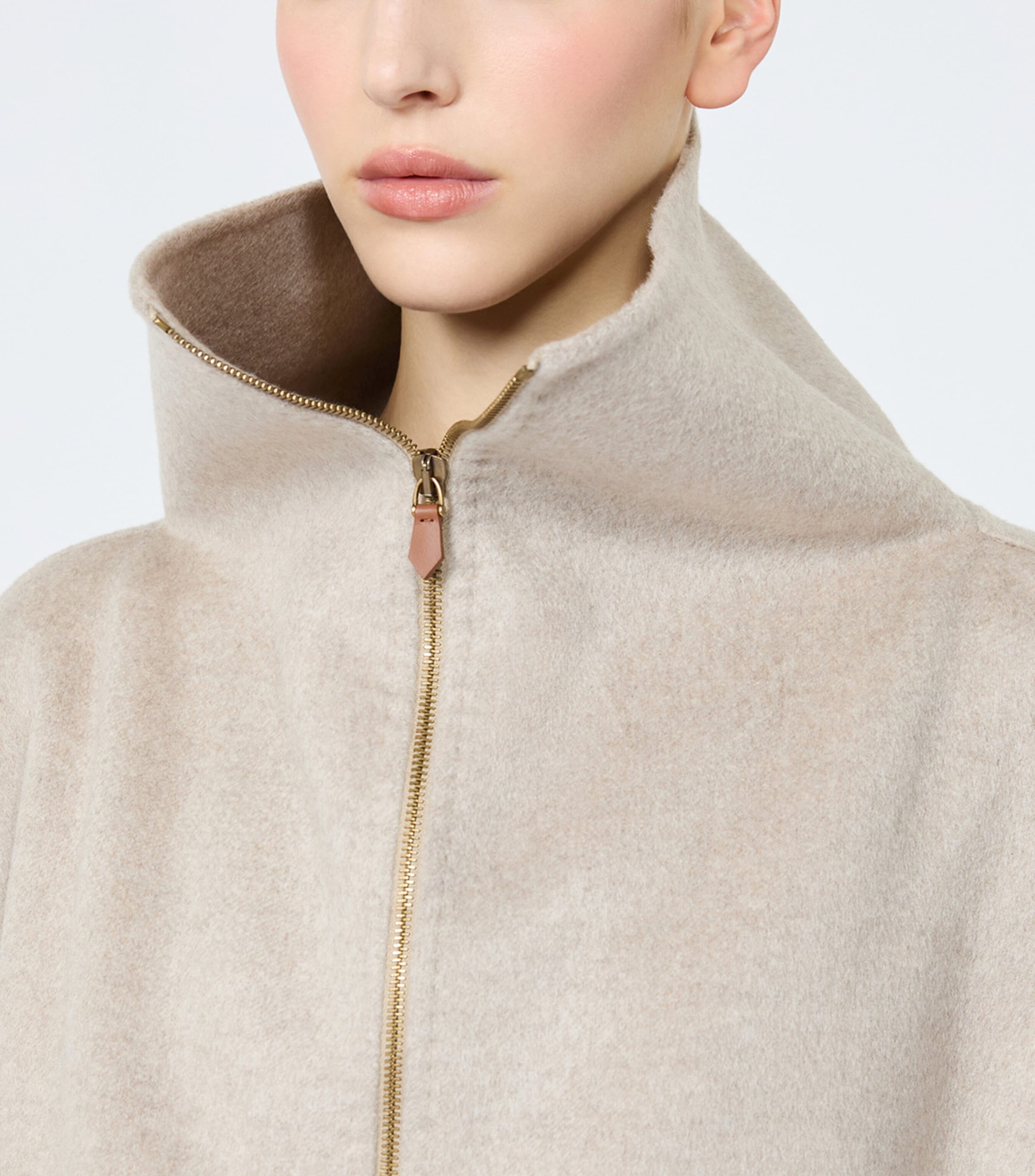 Max Mara Womens Cashmere Cape-Sleeve Jacket Sand Image 5