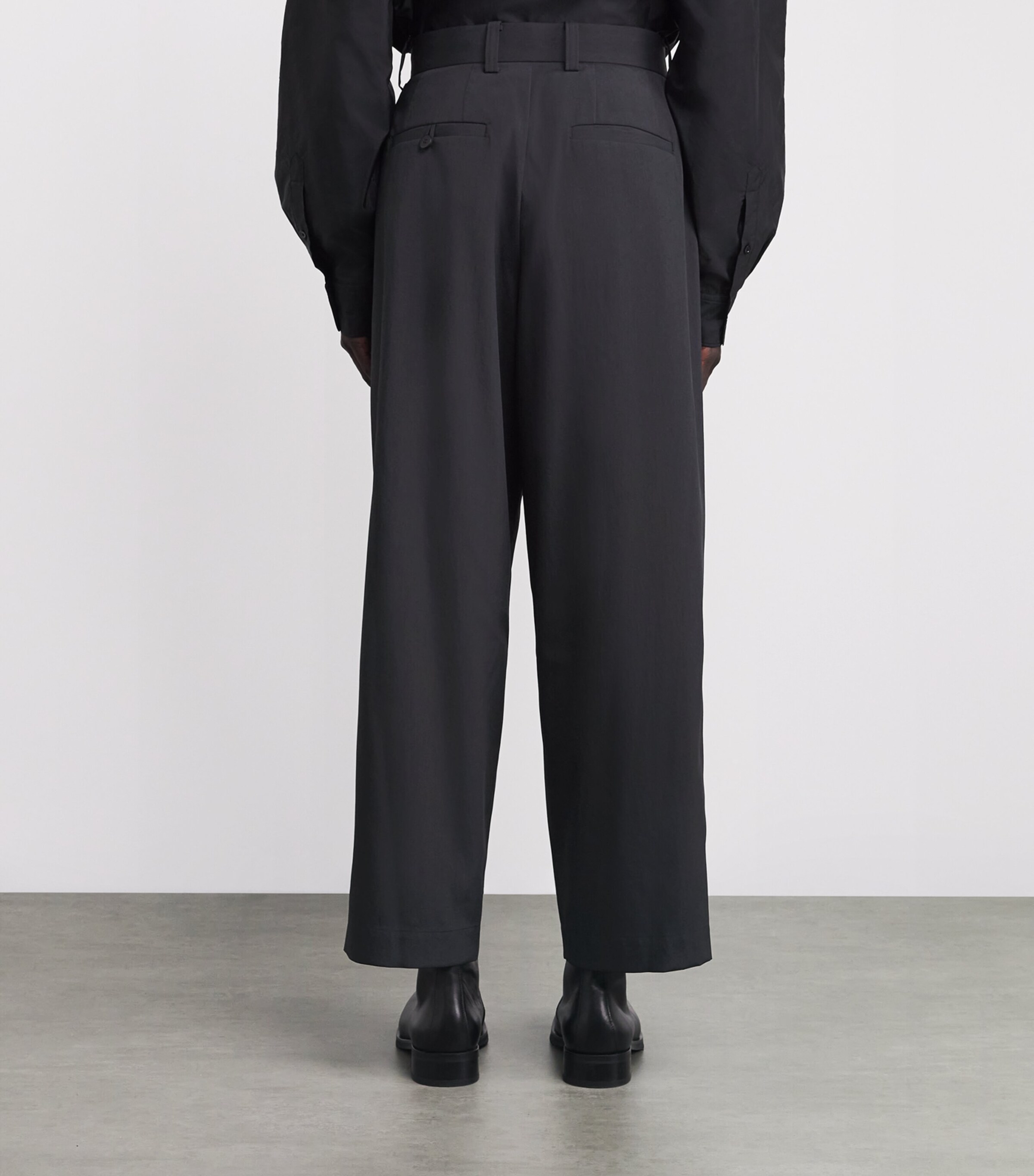 Air Wide-Leg Trousers 15-BLACK Image 4