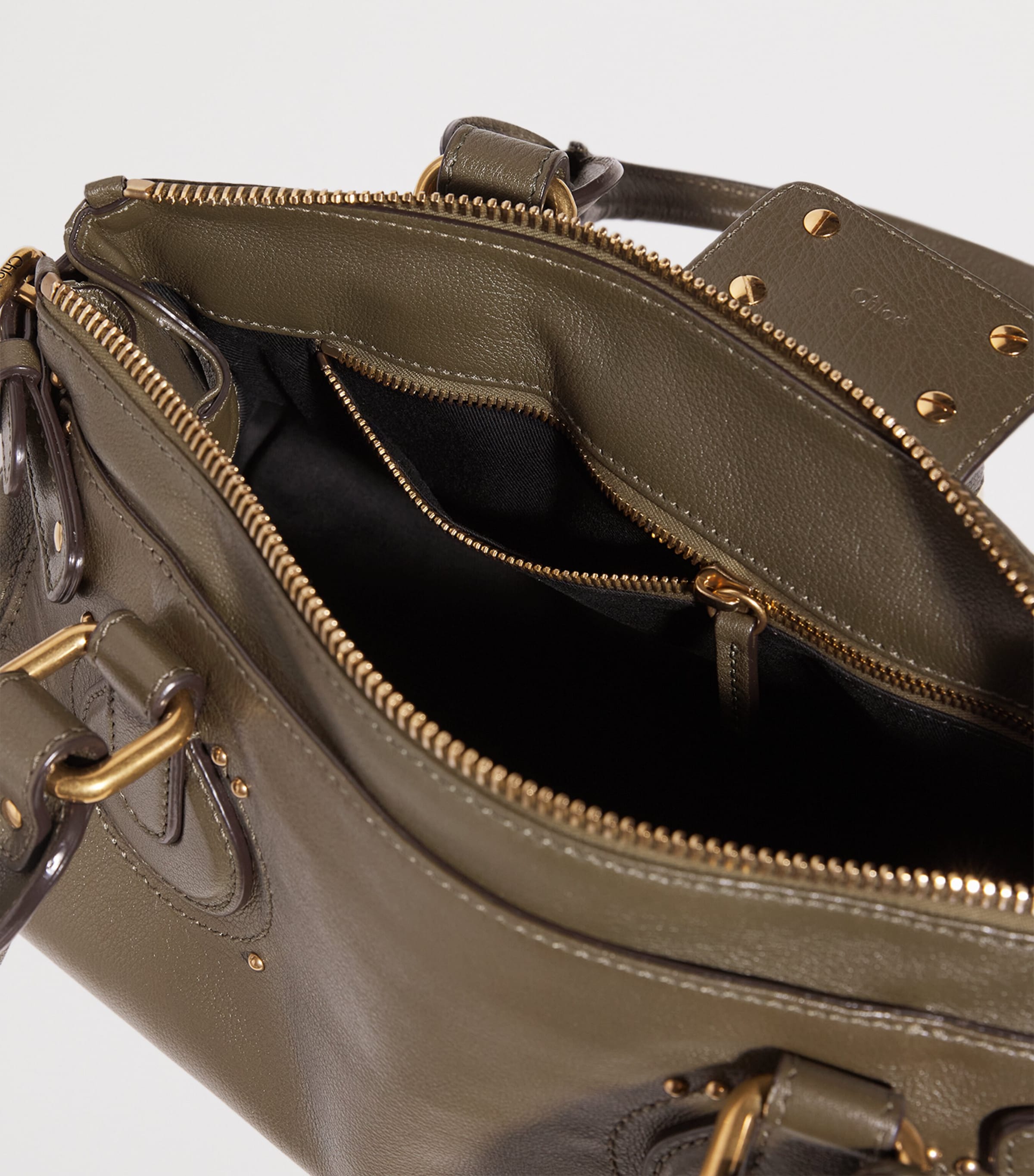Chloé Medium Leather Spin Tote Bag Winter Ivy Image 4