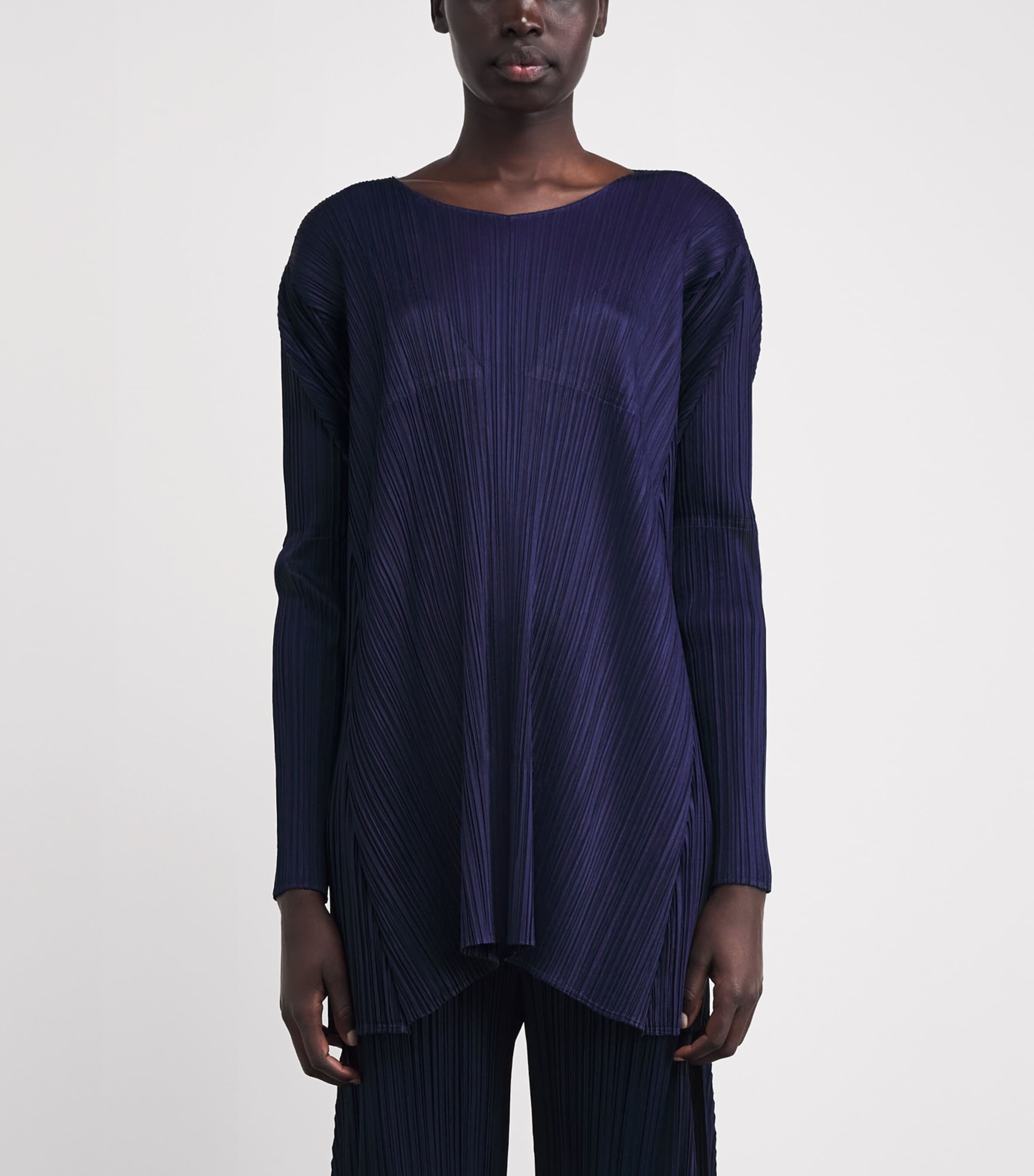 Pleats Please Issey Miyake Womens Efficient Square 2 Top Dark Navy Image 4