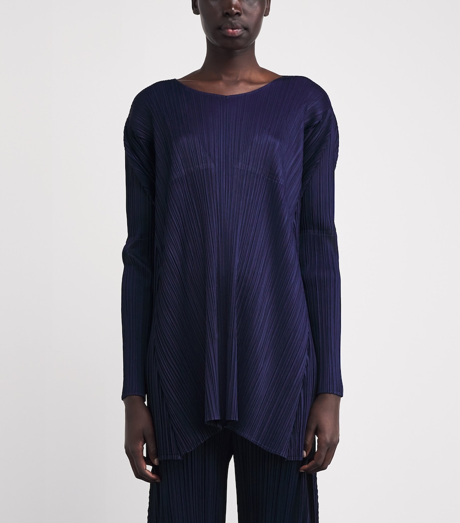 Pleats Please Issey Miyake Womens Efficient Square 2 Top Dark Navy Image 4