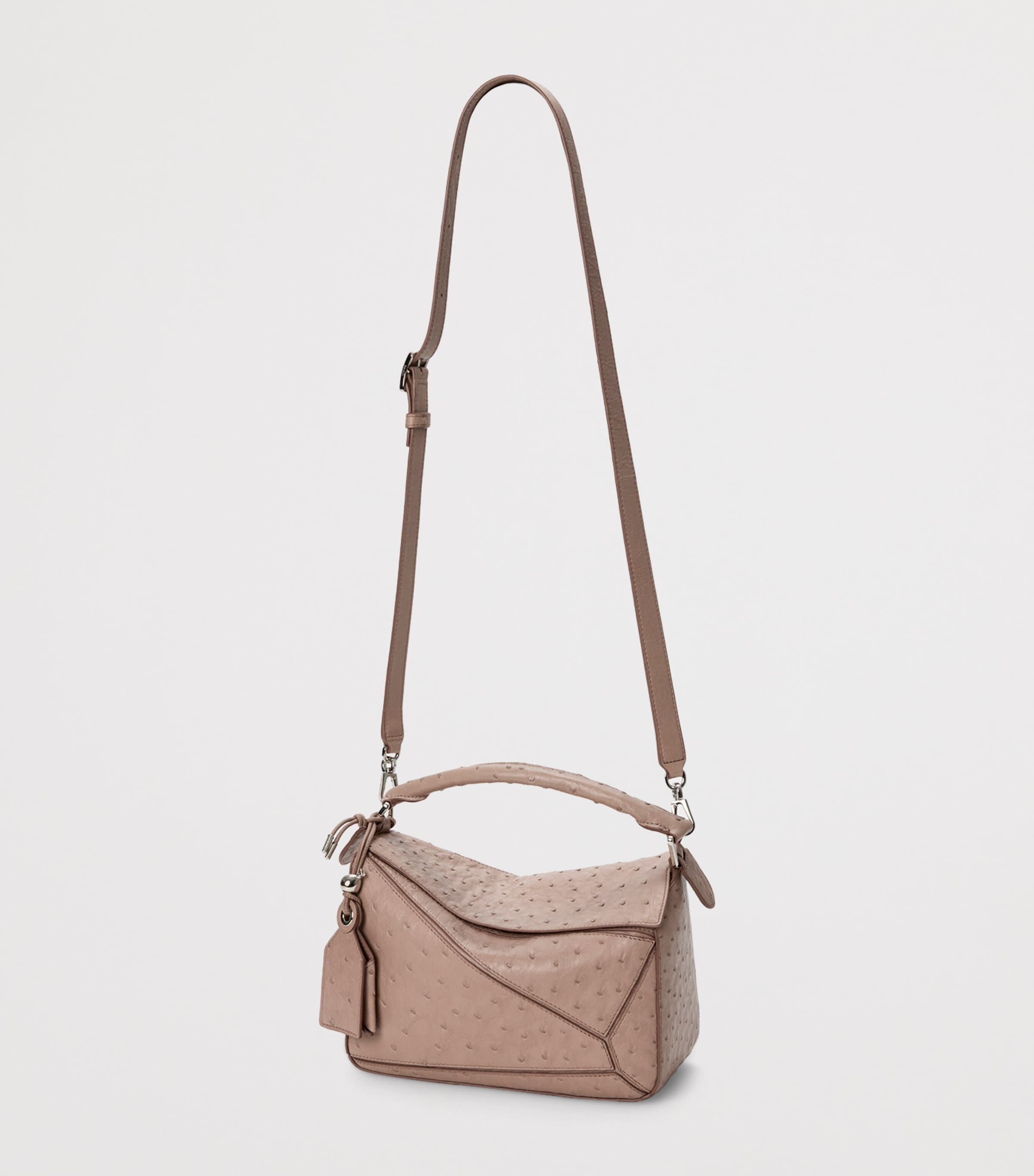 Small Leather Puzzle Top-Handle Bag TAUPE Image 10
