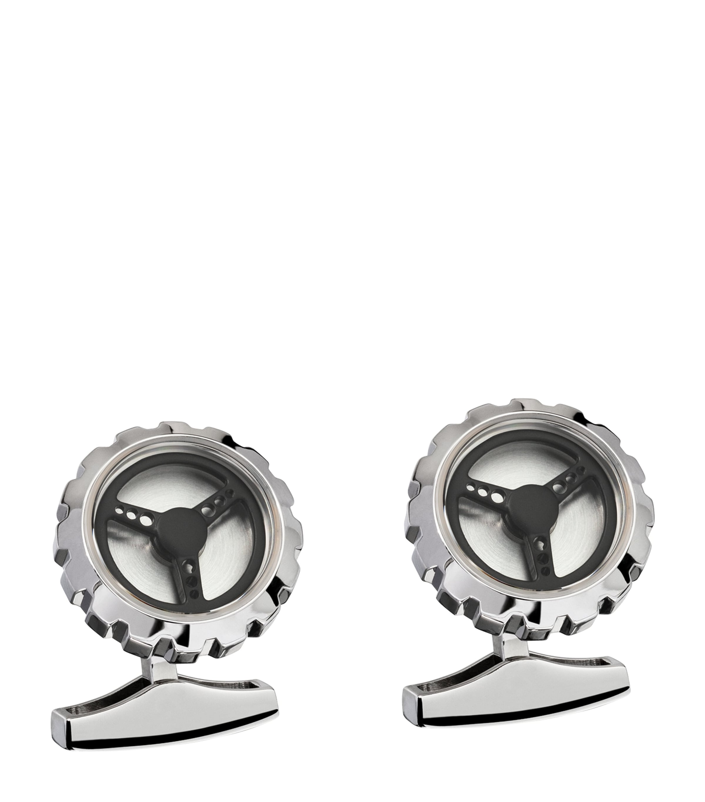 Shop Chopard Racing Steering Wheel Cufflinks In Black