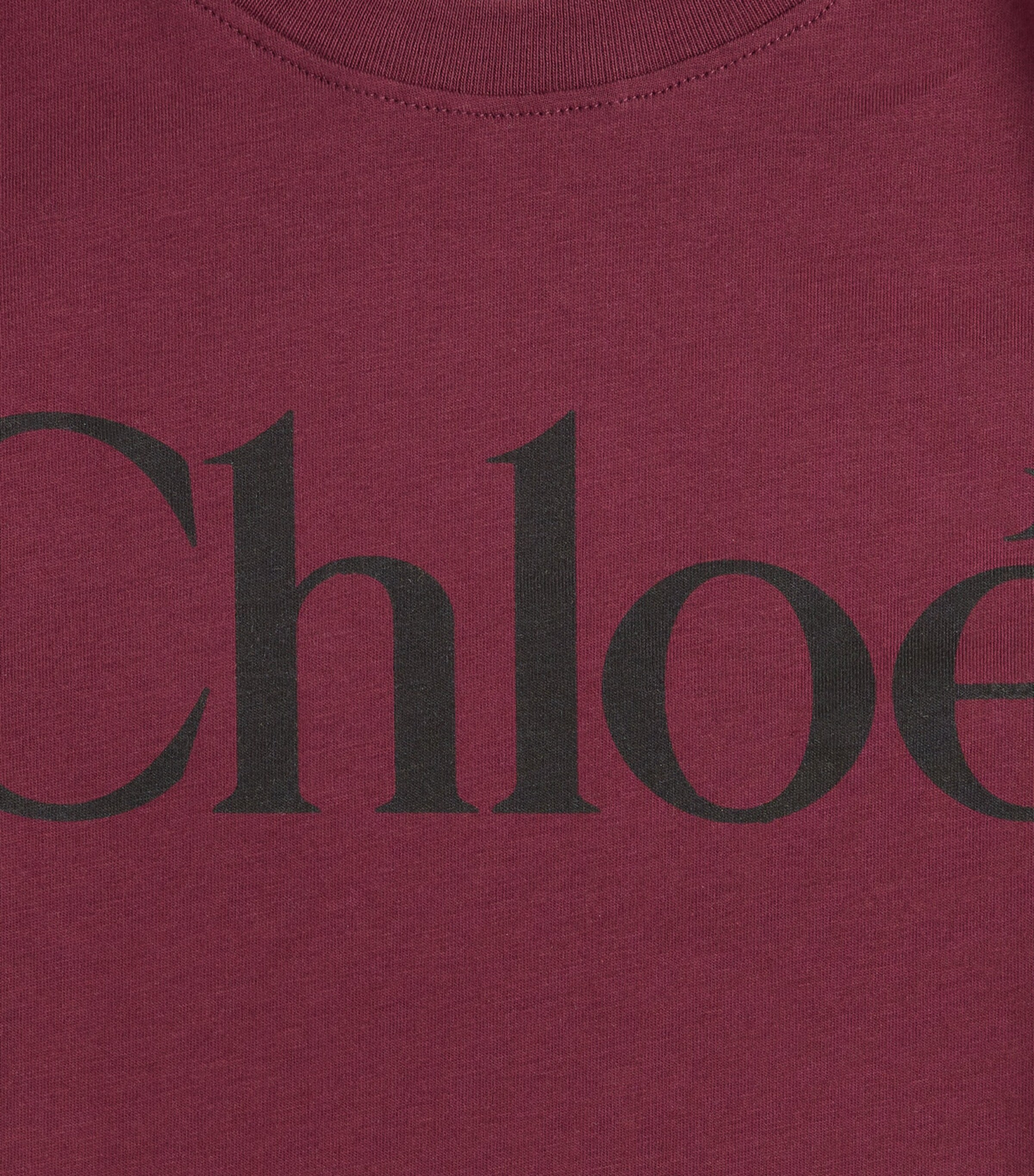 Chloé Kids Cotton Logo T-Shirt (4-14 Years) Dark Plum Image 2