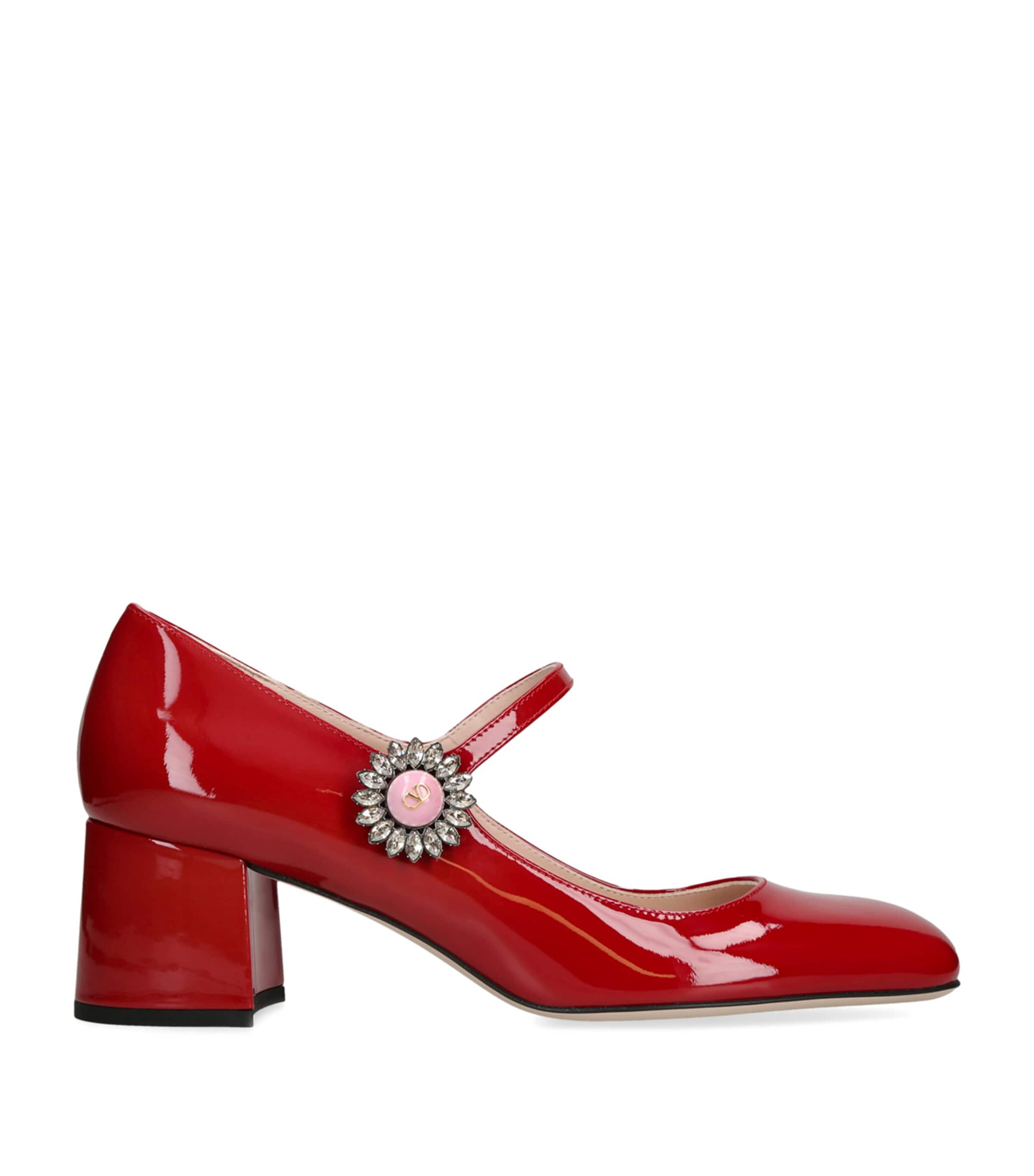 Valentino Garavani Leather Embellished Preshoes Pumps 55 In Red