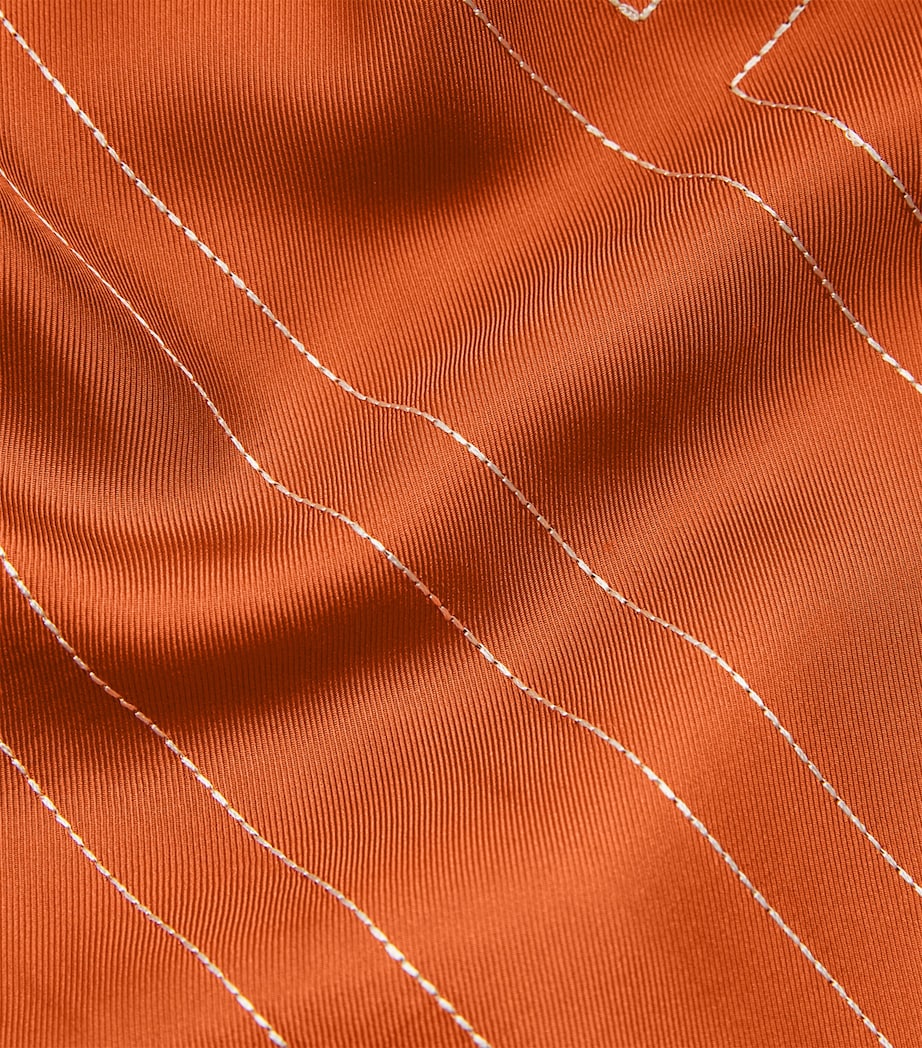 Silk Embroidered Monogram Shirt 161 TERRACOTTA Image 5