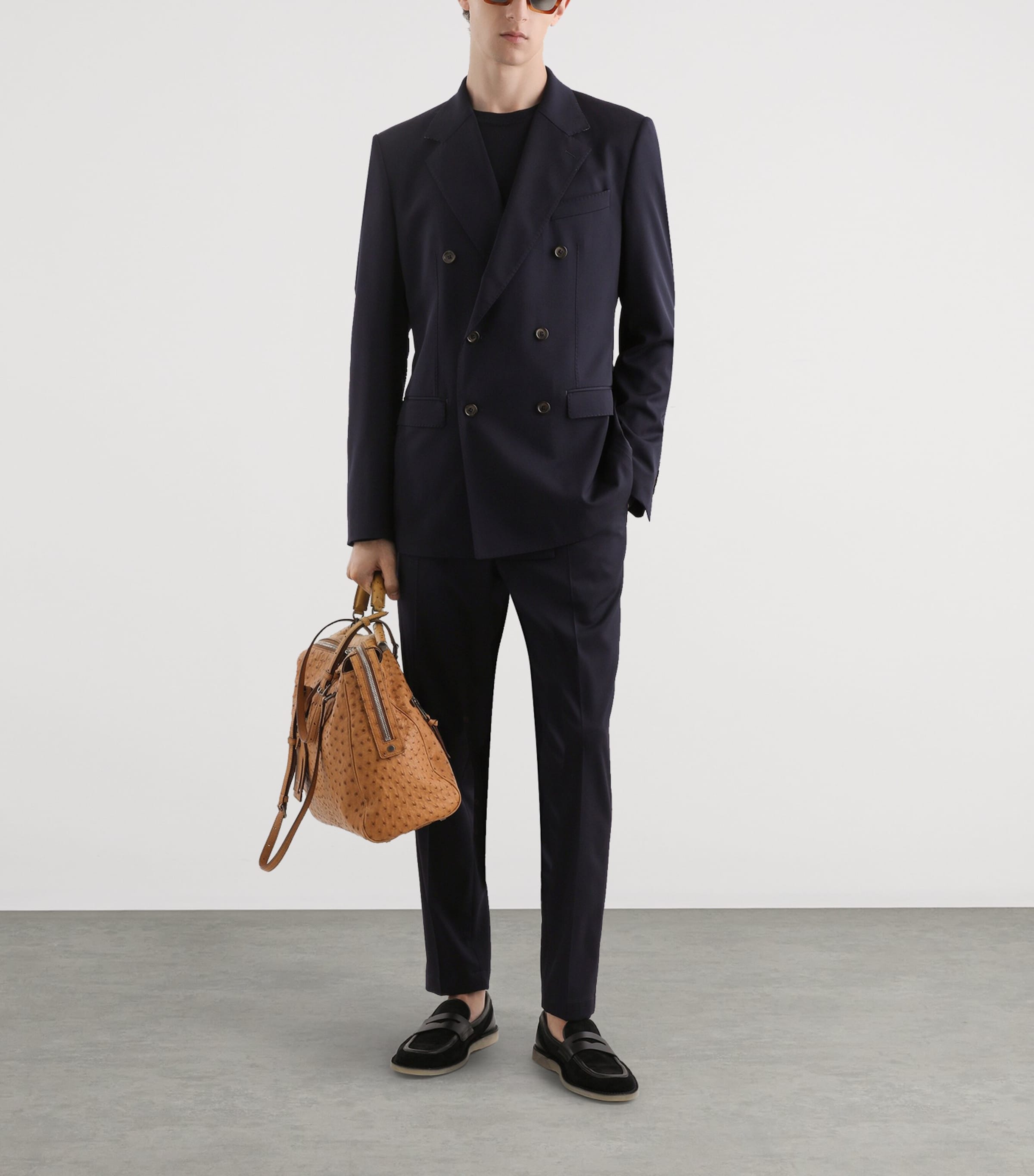 Ostrich Leather Vittoria Shoulder Bag 80040-CAMEL Image 7