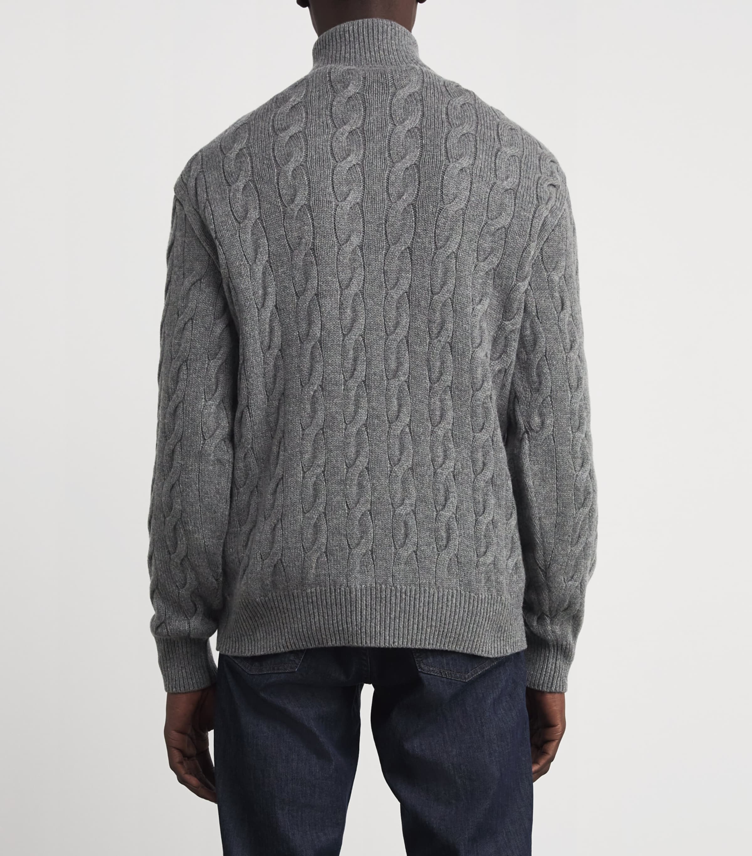 Cashmere Cable-Knit Sweater GREY HTR Image 4