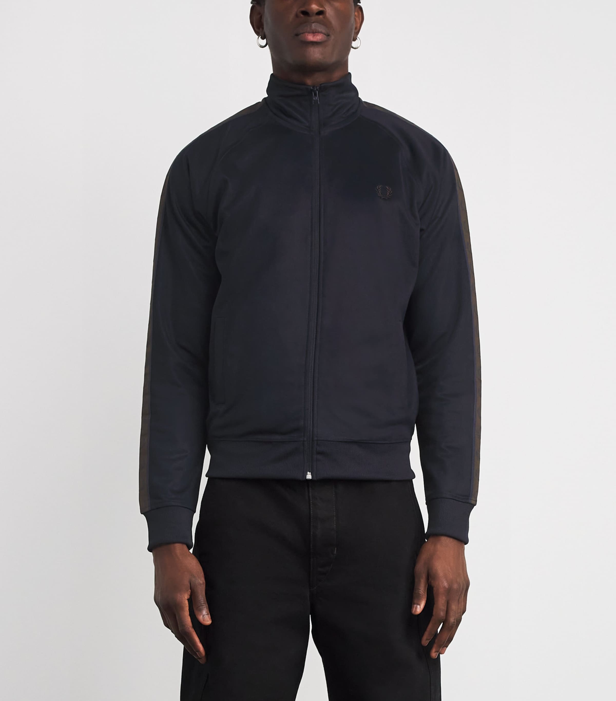 Contrast-Tape Track Jacket 40A NAVY/BURNTOBACCO Image 3
