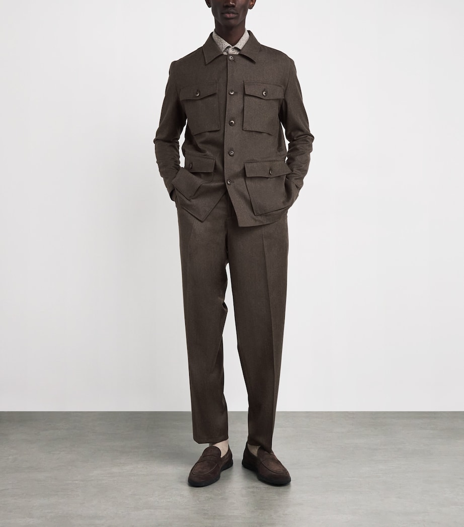 Virgin Wool-Cashmere Field Jacket 41 BROWN Image 2