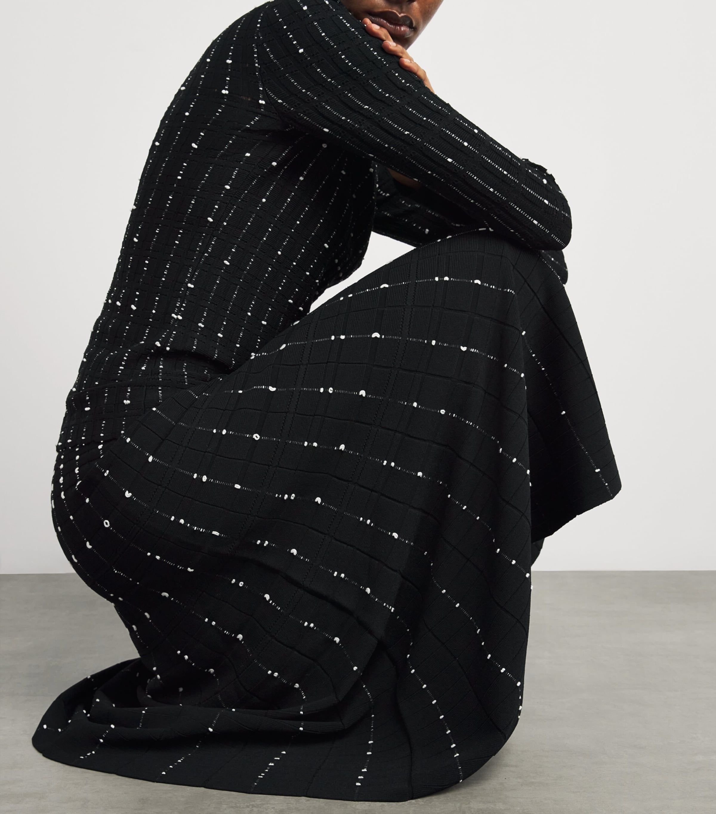 Fragmented Stripes Midi Skirt BLACK/IVORY Image 6