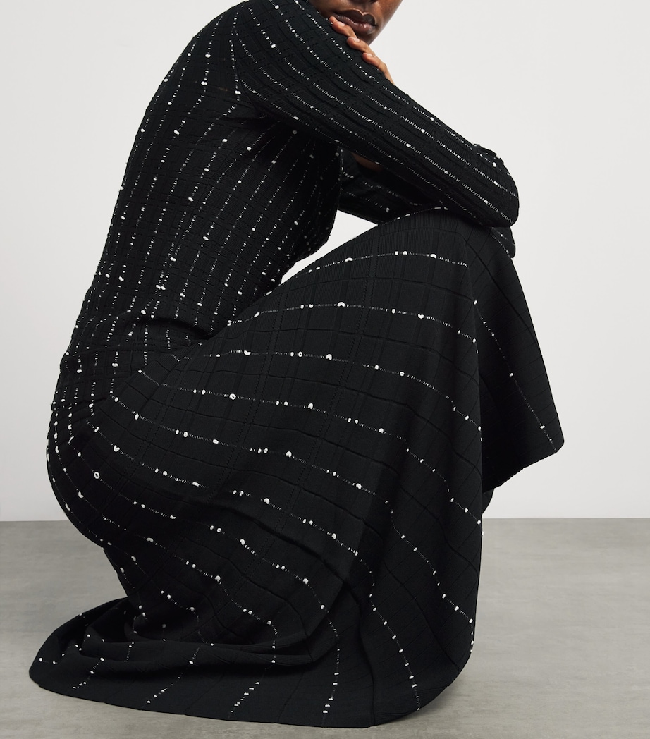 Fragmented Stripes Midi Skirt BLACK/IVORY Image 6