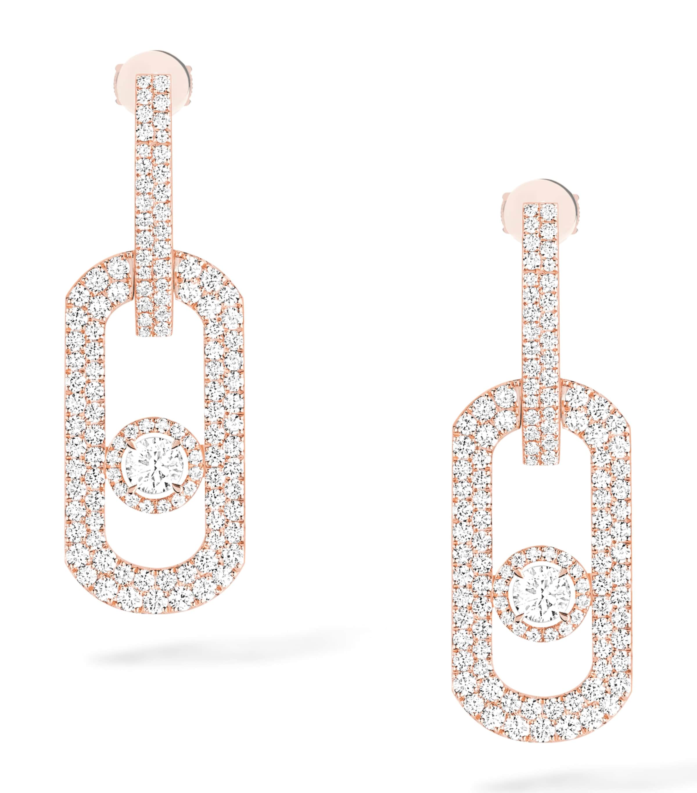 Messika So Move Rose Gold and Diamond XL Pavé Earrings (2.12ct) Pink Gold Image 1