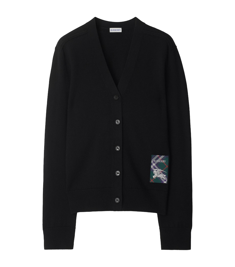 Wool Logo-Label Cardigan BLACK Image 1
