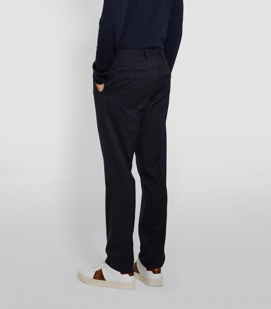Ralph Lauren Purple Label Mens Wool Gabardine Trousers Navy Image 8