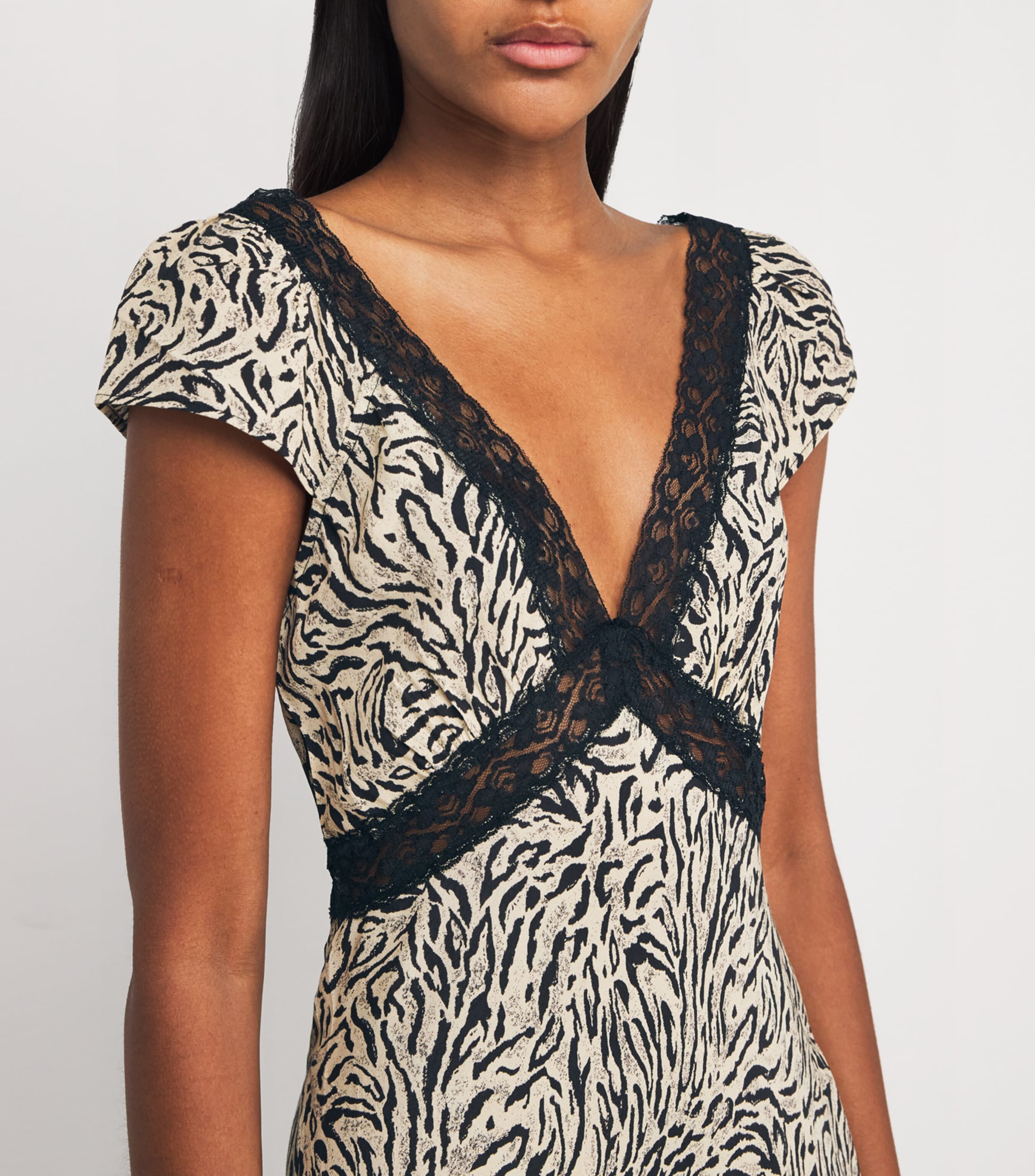 RIXO リキソー ブランド ワンピース Iggy lace-trimmed 1084145 RIXO Iggy Lace-Trimmed Polka-Dot Crepe De Chine Midi Dress