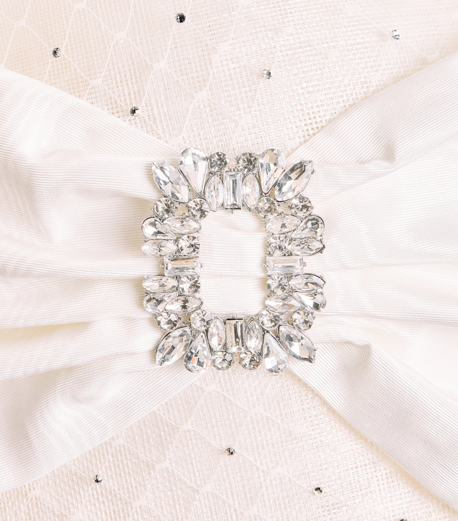 Victoria Grant Sinamay Straw Silk Bow Disc Hat Ivory Image 5
